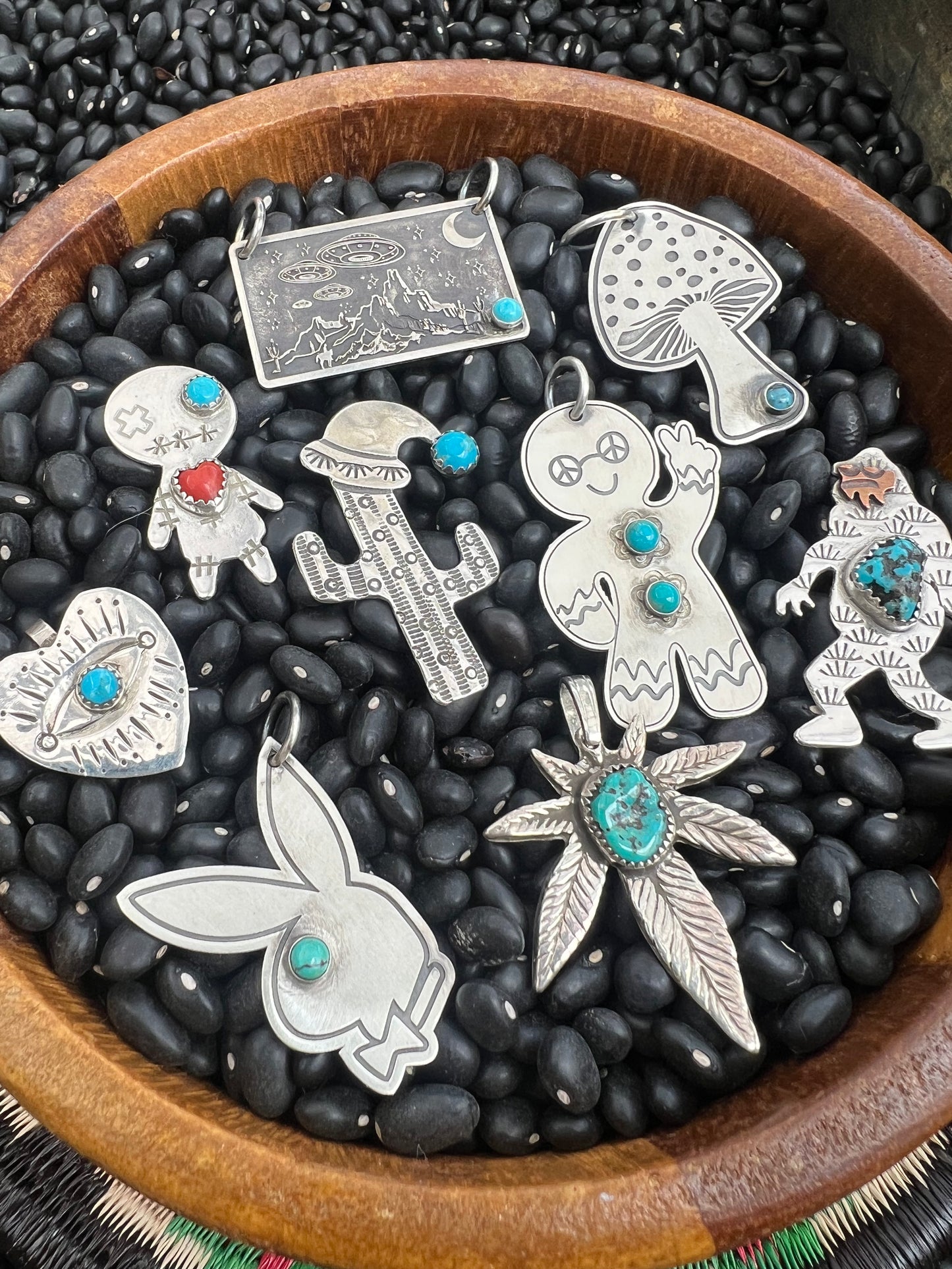 Turquoise Cactus Christmas Pendant
