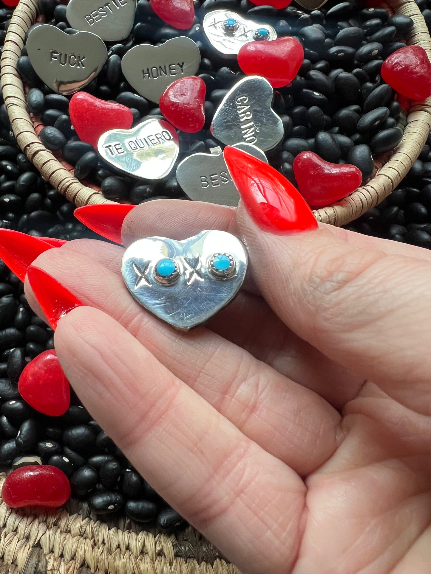 Conversation Heart Pendant or Hat Pin