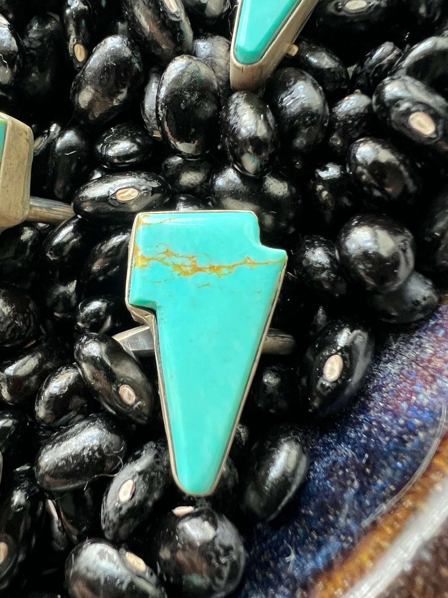 Turquoise Lightening bolt rings