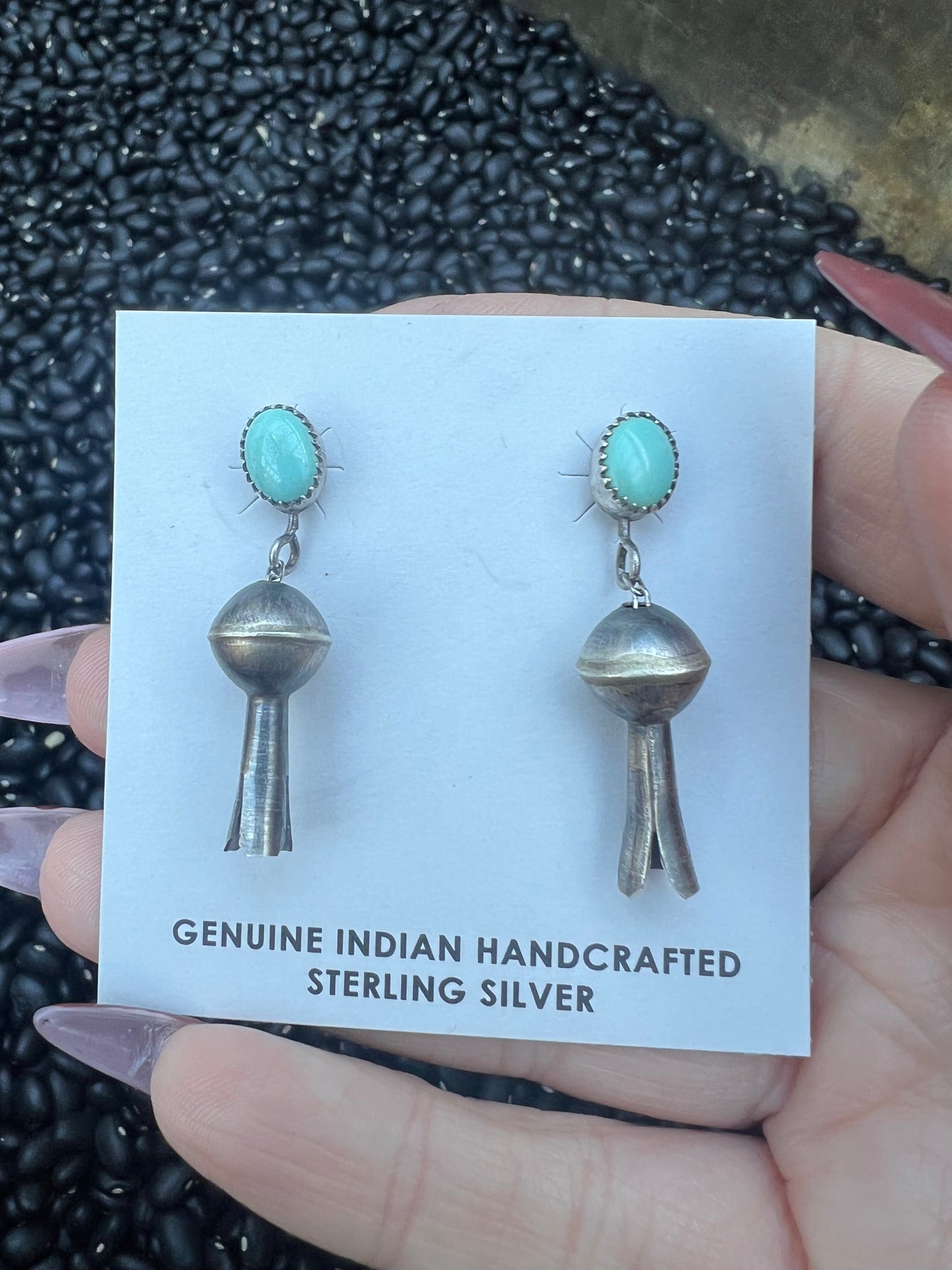 Turquoise Squash Blossom Earrings