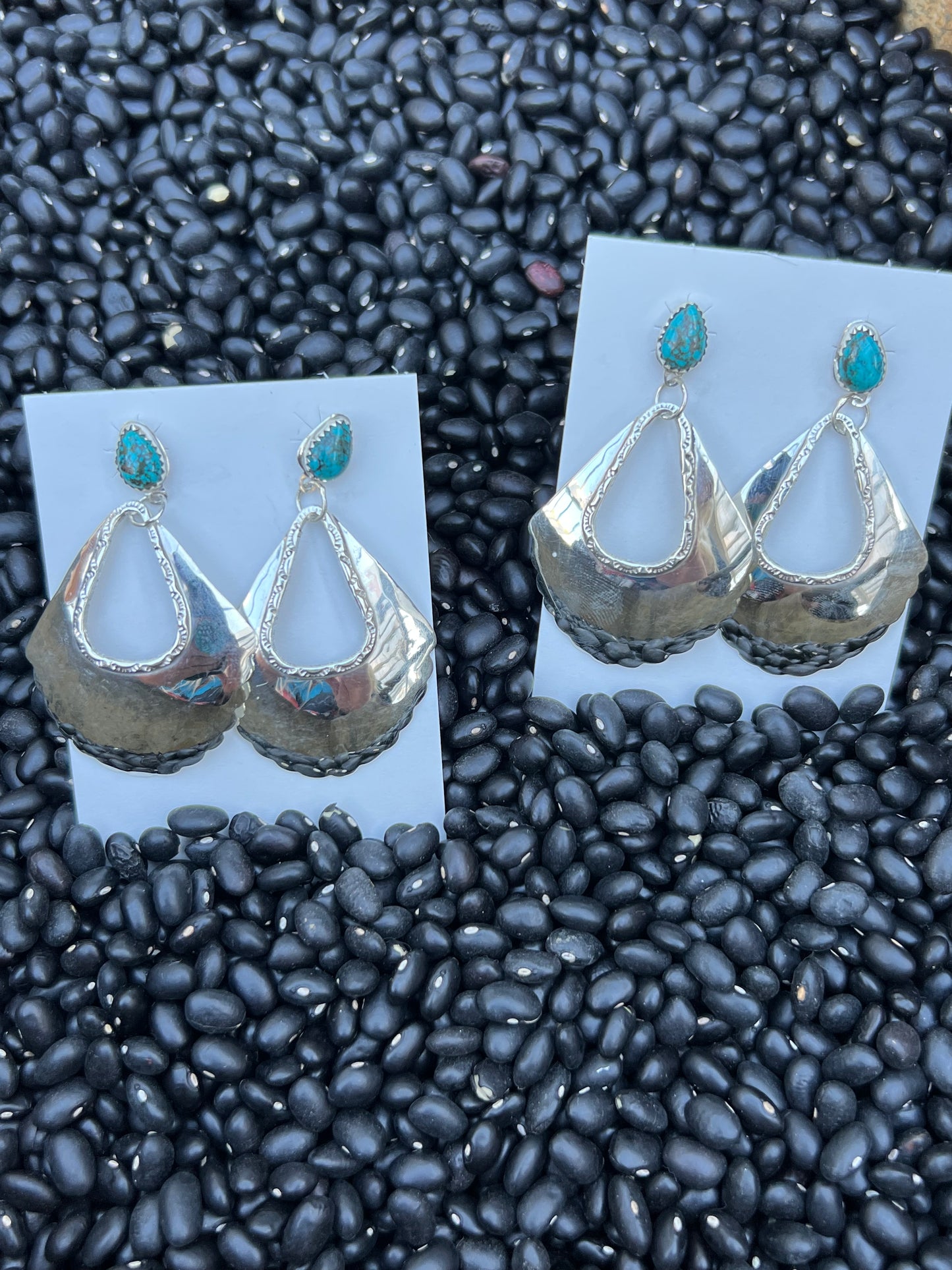 High Shine sterling silver turquoise earrings