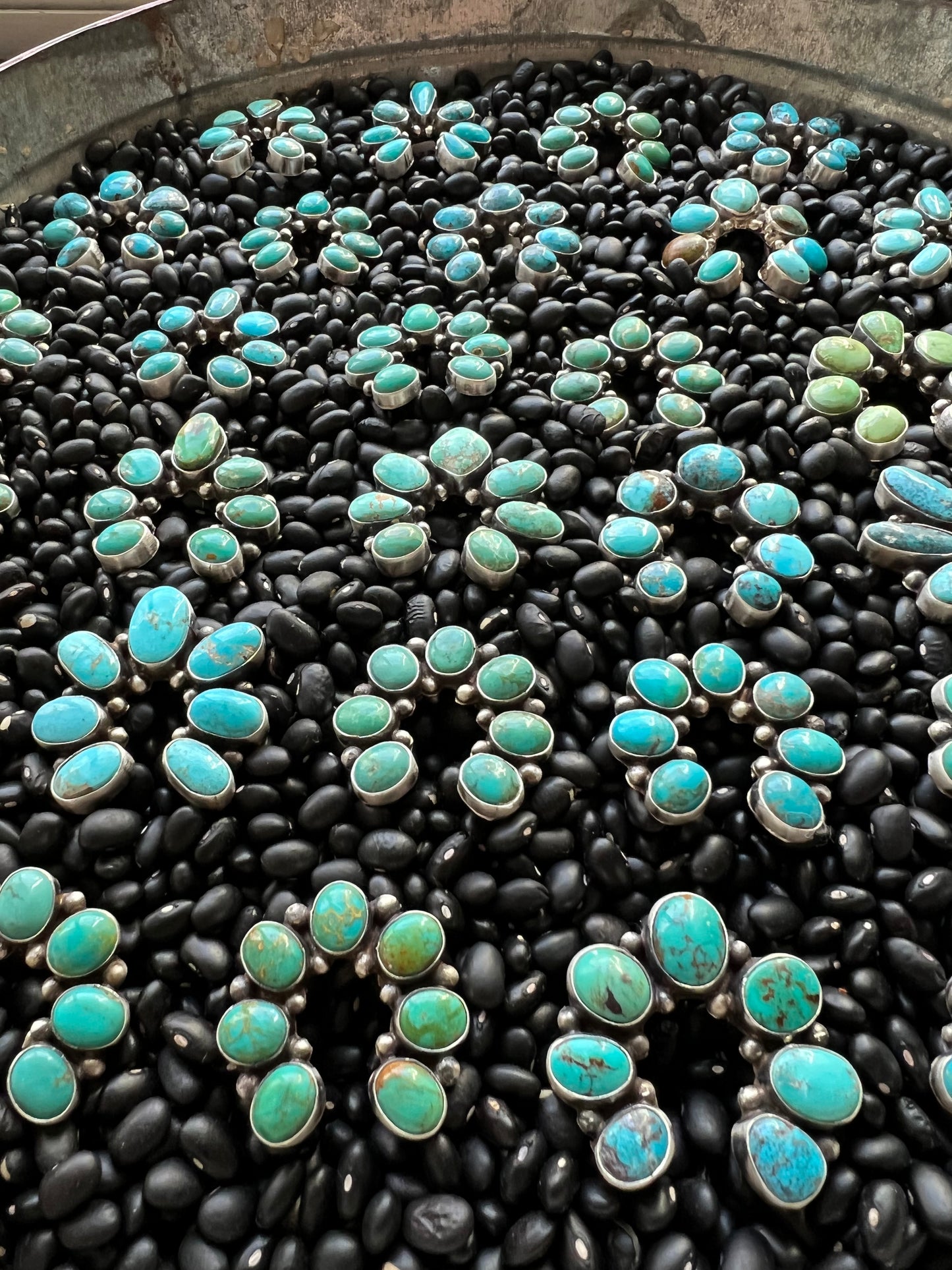 7 stone Turquoise Naja Ring size 9’s