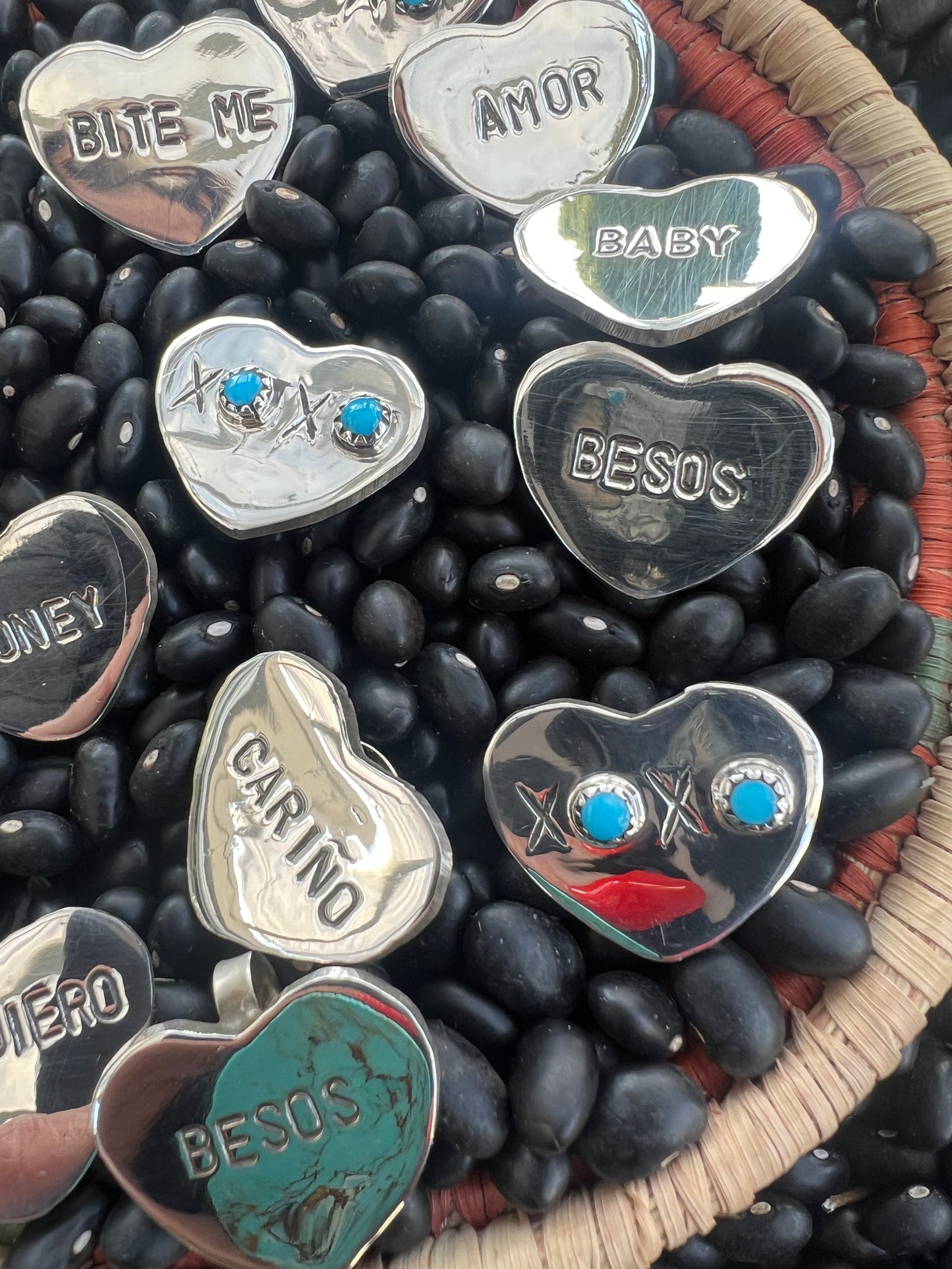 Conversation Heart Pendant or Hat Pin
