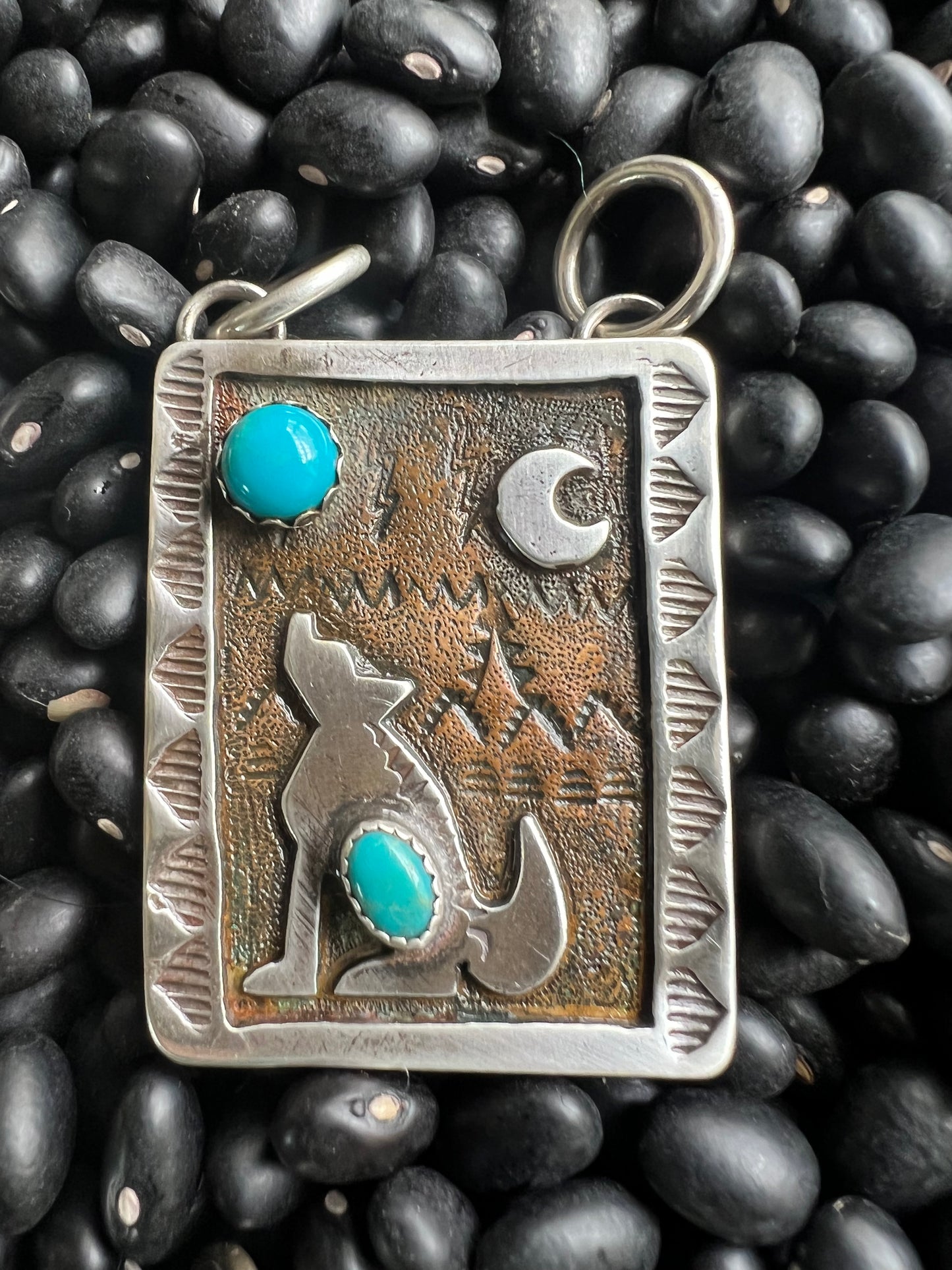 Hand Stamped Armadillo Cactus and Coyote Pendants