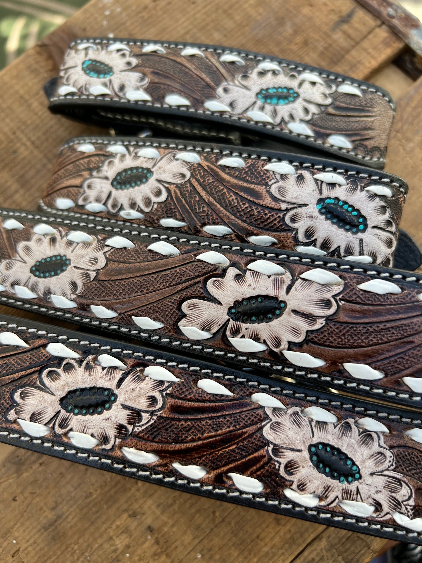 Leather Tooled Dog Collars
