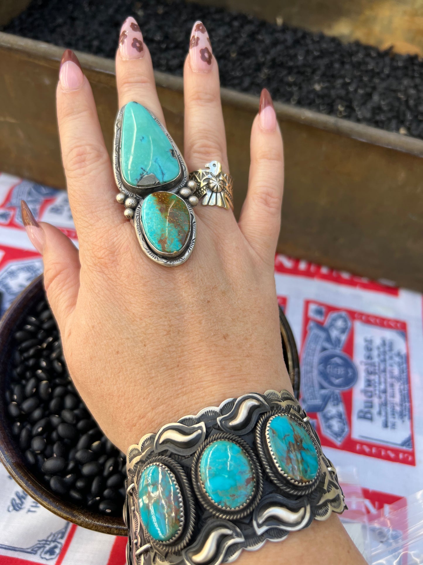 Hand Stamped Thunderbird Ring