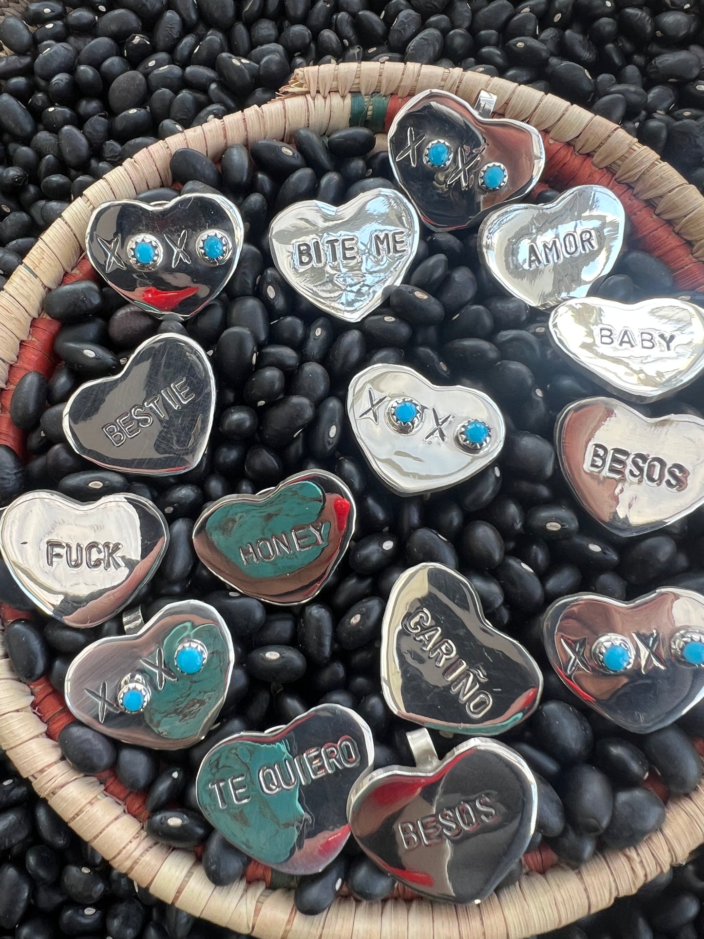Conversation Heart Pendant or Hat Pin