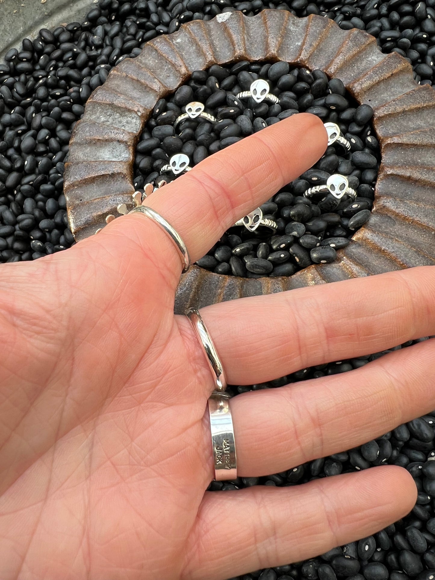 Alien Sterling Stacker Ring