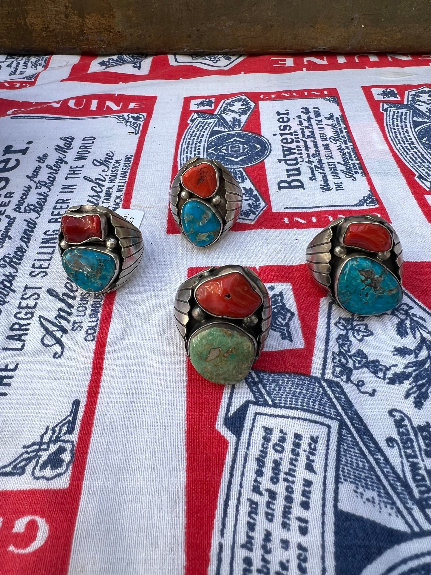 Heavy Mens Turquoise Vintage Style Ring