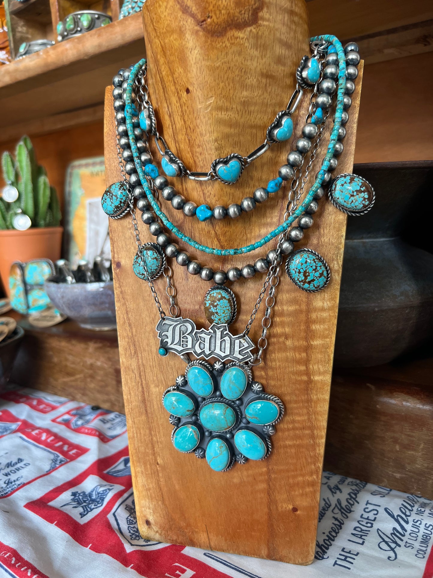 Turquoise 5 Stone Statement Necklace