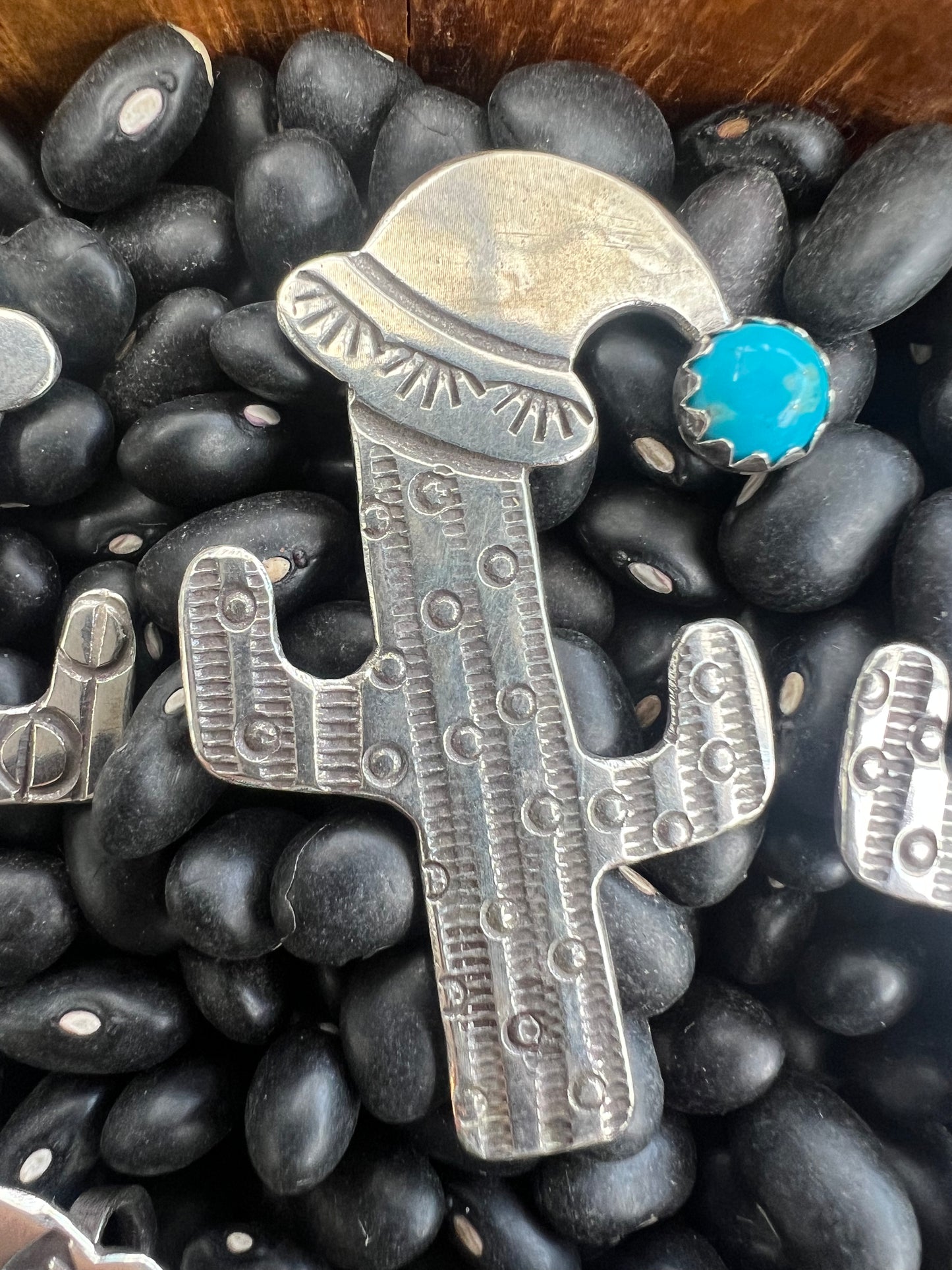 Turquoise Cactus Christmas Pendant