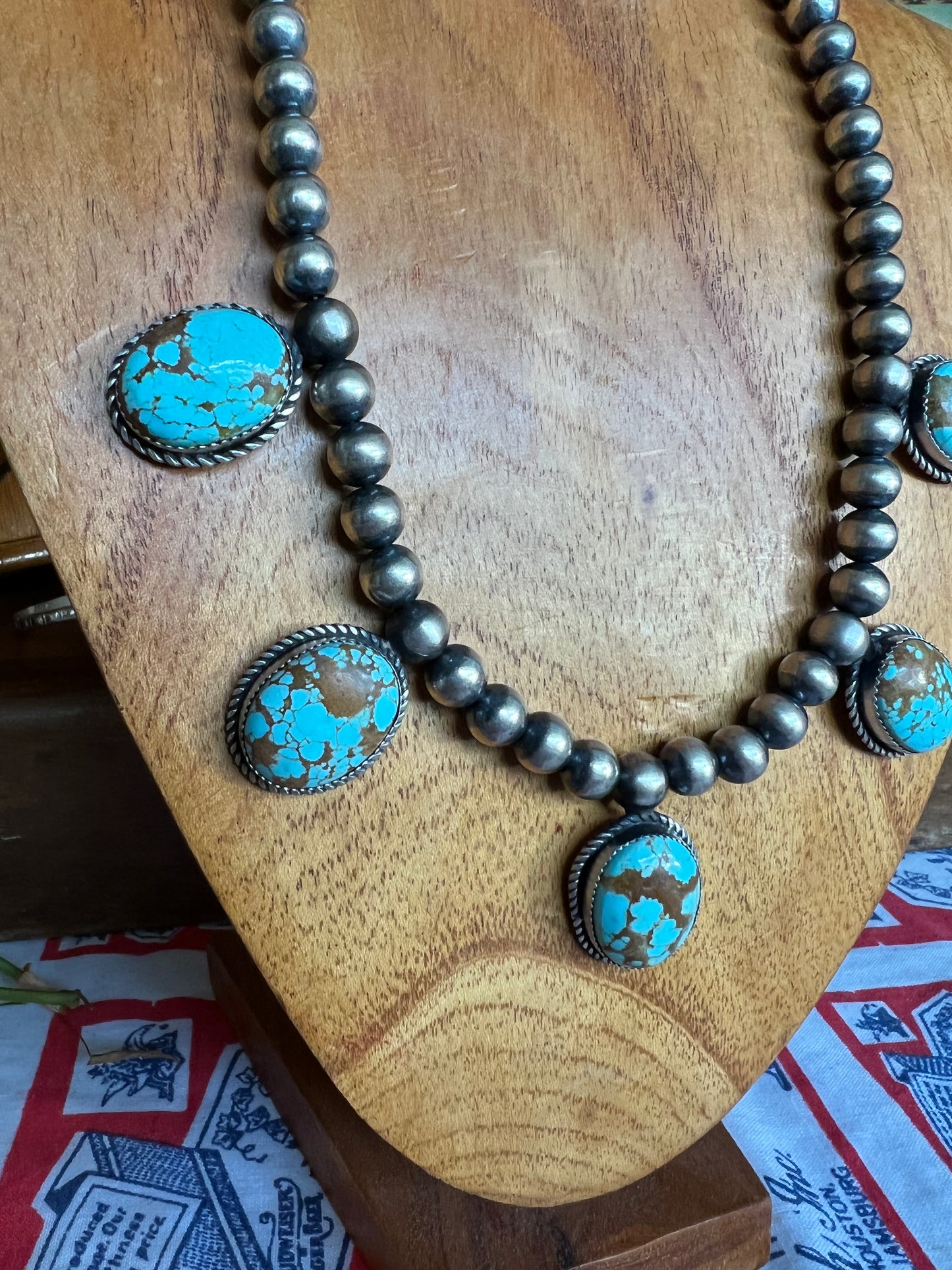 Turquoise 5 Stone Statement Necklace