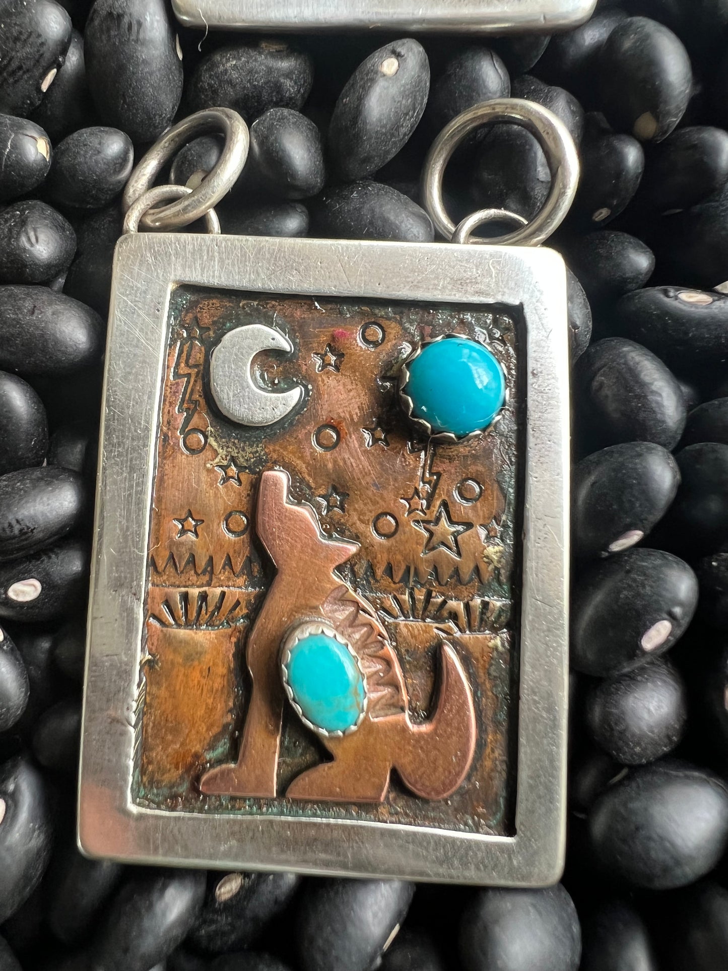 Hand Stamped Armadillo Cactus and Coyote Pendants