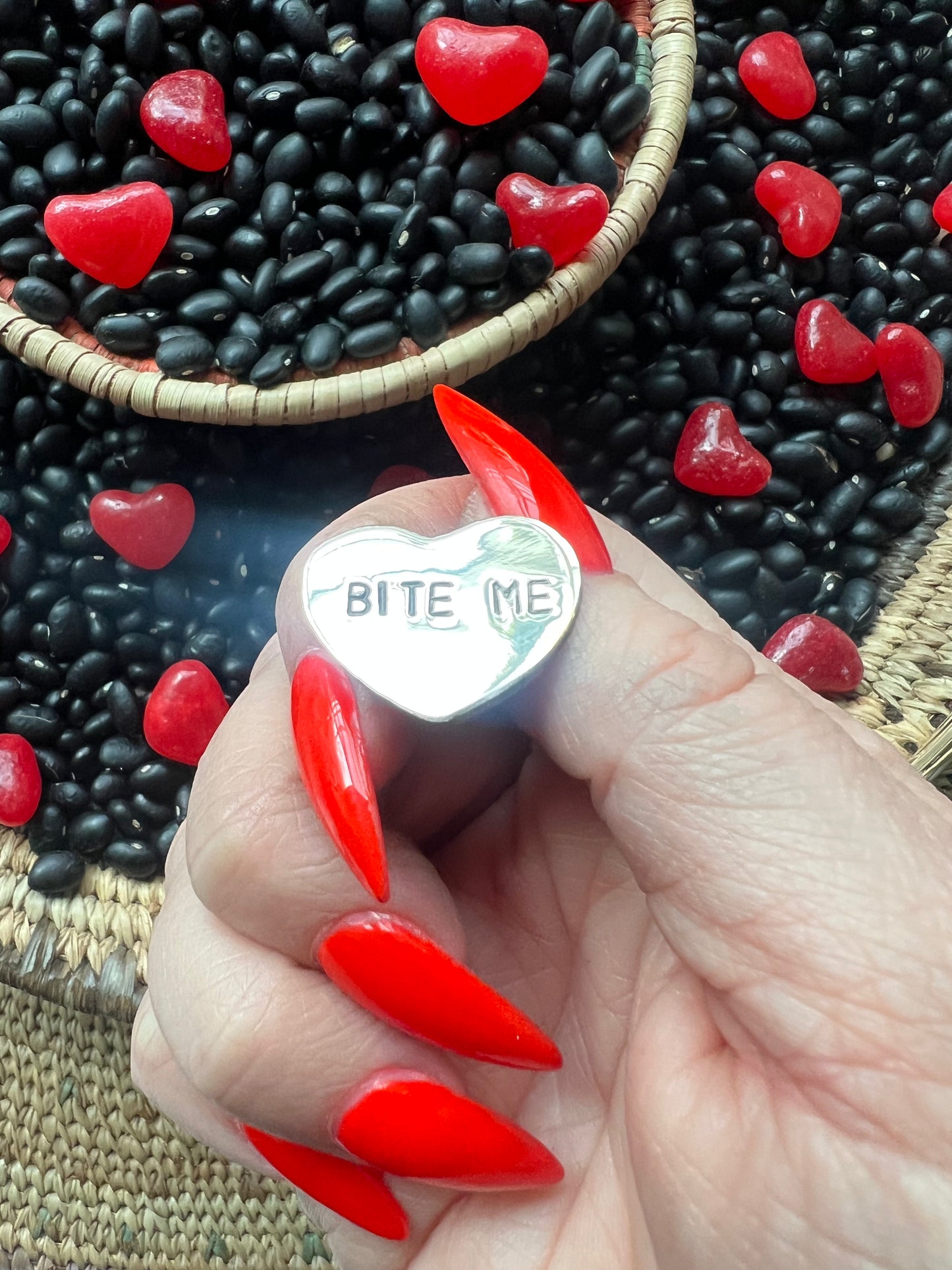 Conversation Heart Pendant or Hat Pin