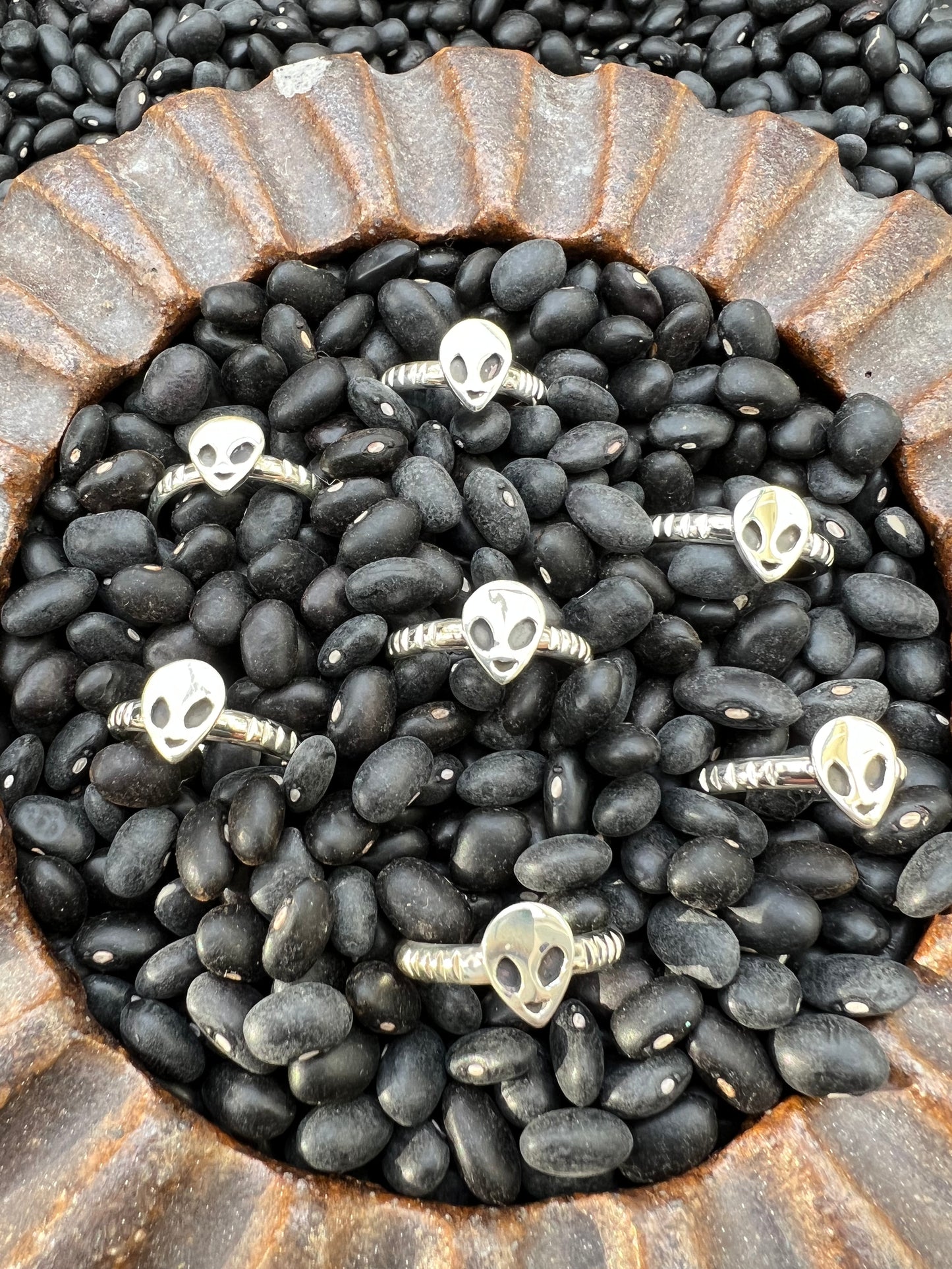 Alien Sterling Stacker Ring