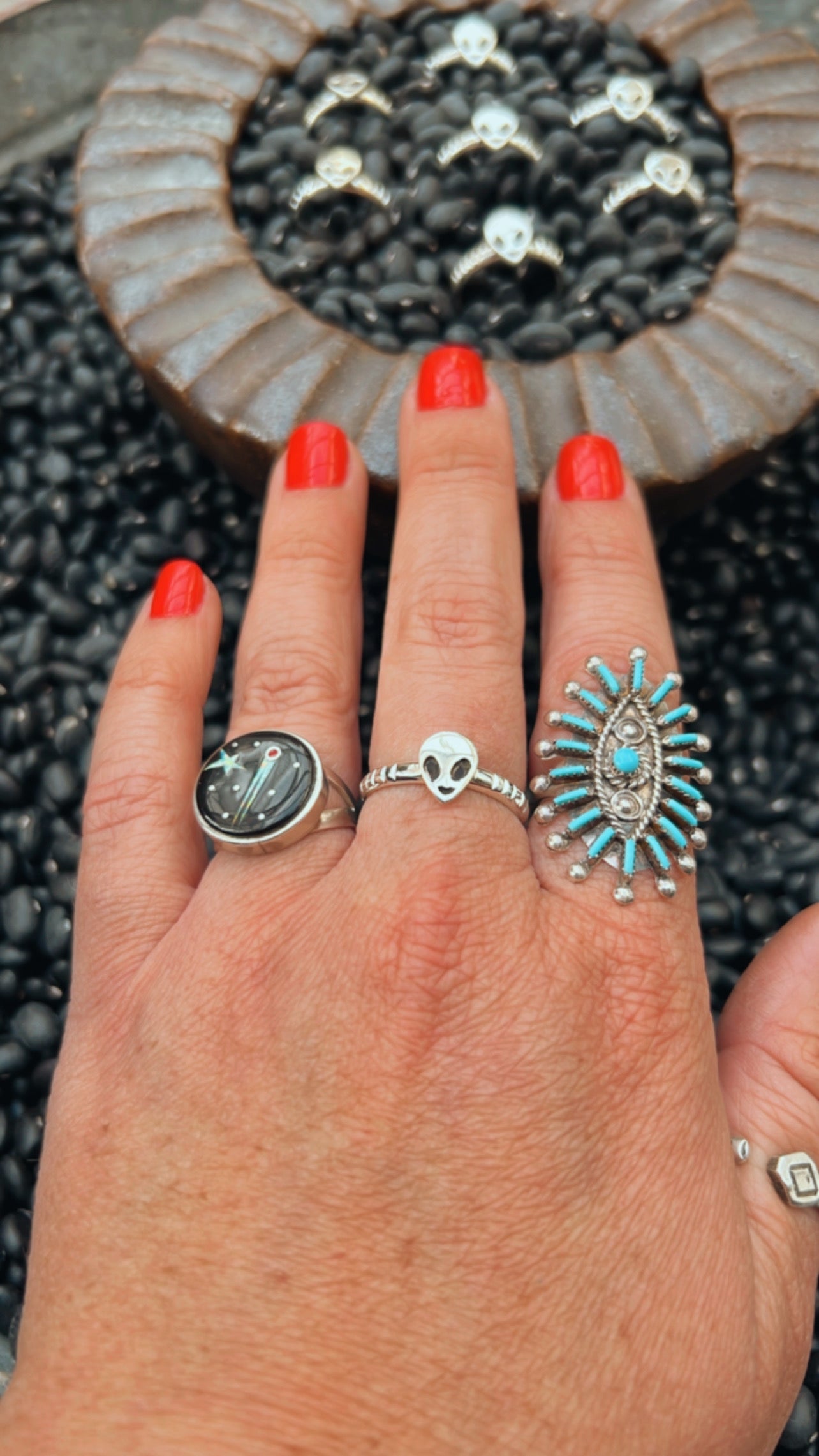 Alien Sterling Stacker Ring
