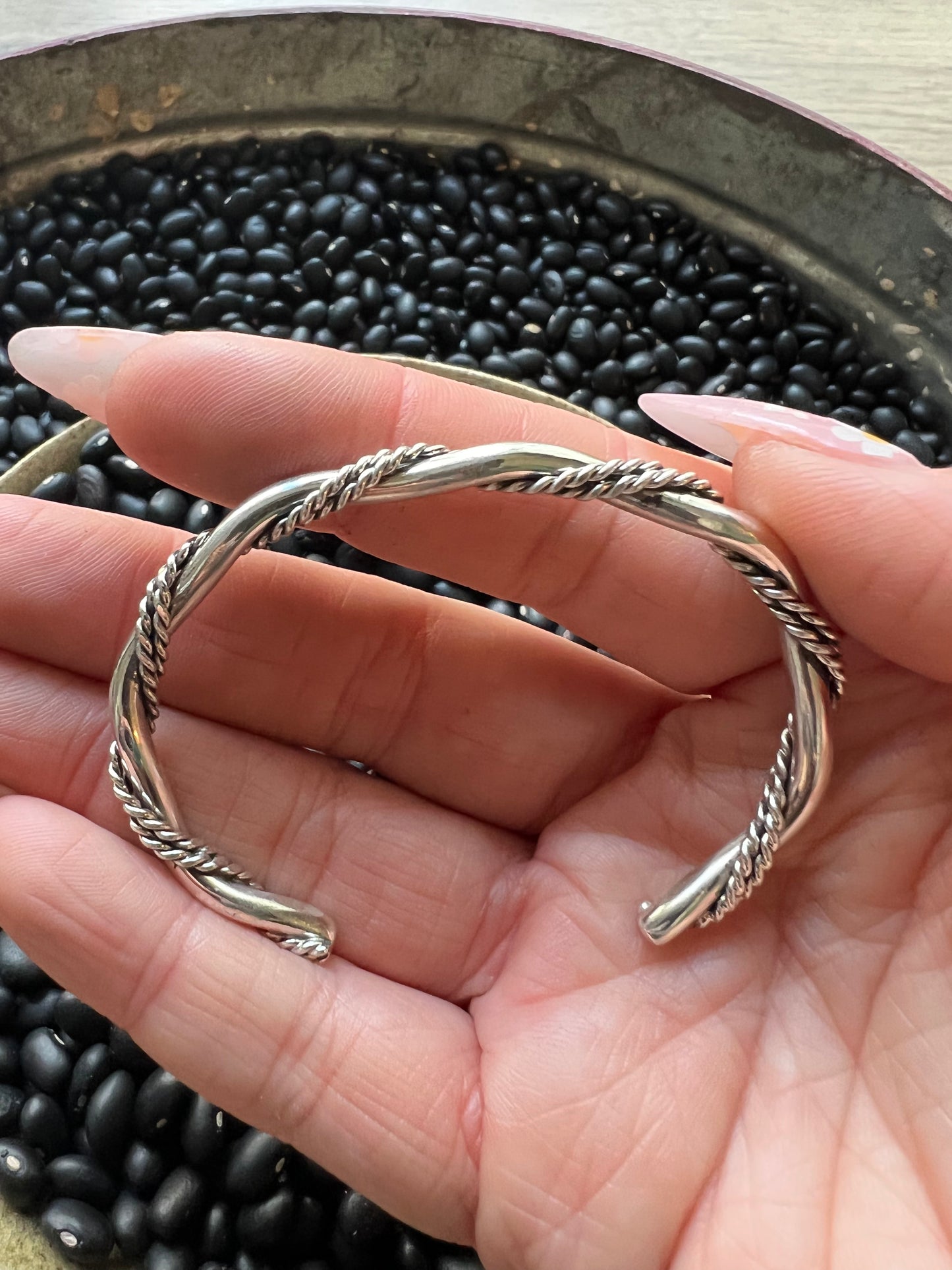 Rope Twist Stacker Cuff Thicker Gauge