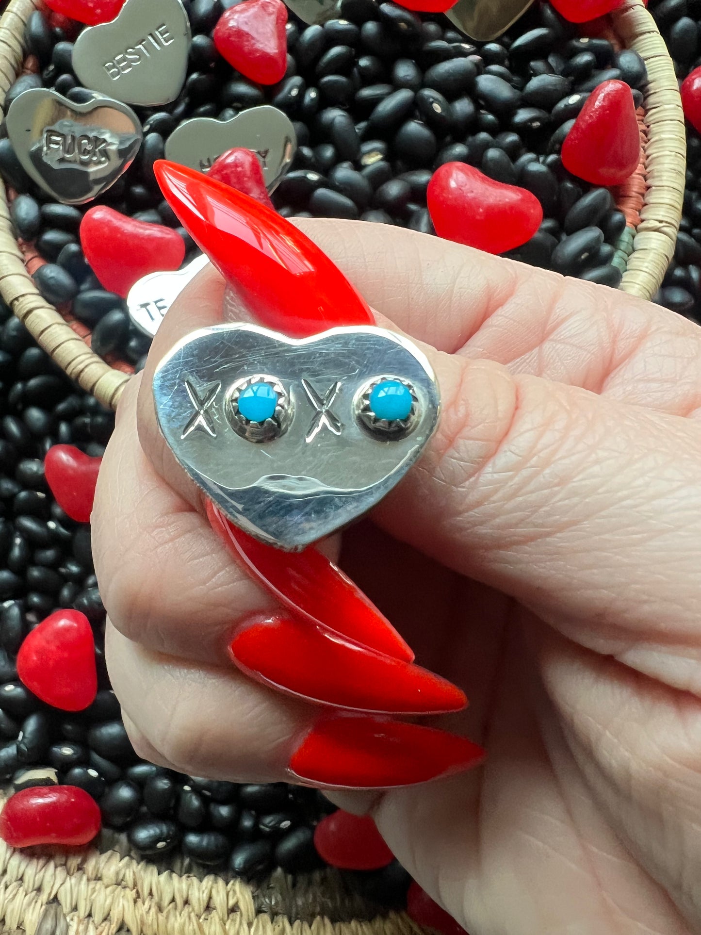 Conversation Heart Pendant or Hat Pin