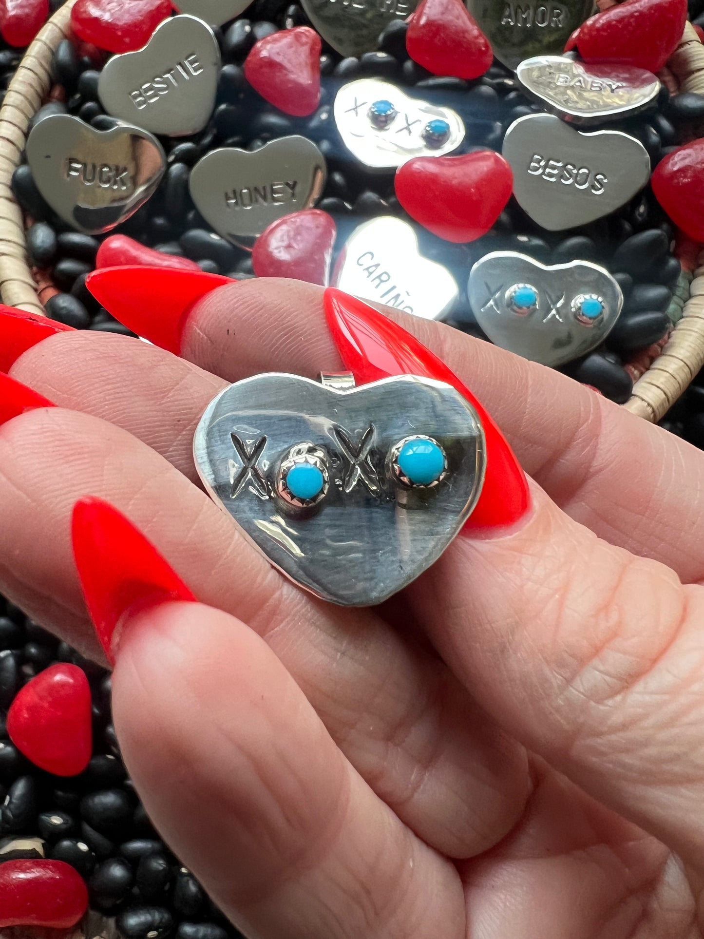 Conversation Heart Pendant or Hat Pin