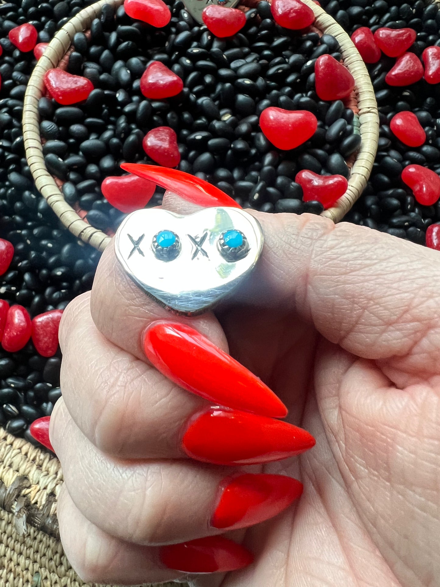 Conversation Heart Pendant or Hat Pin