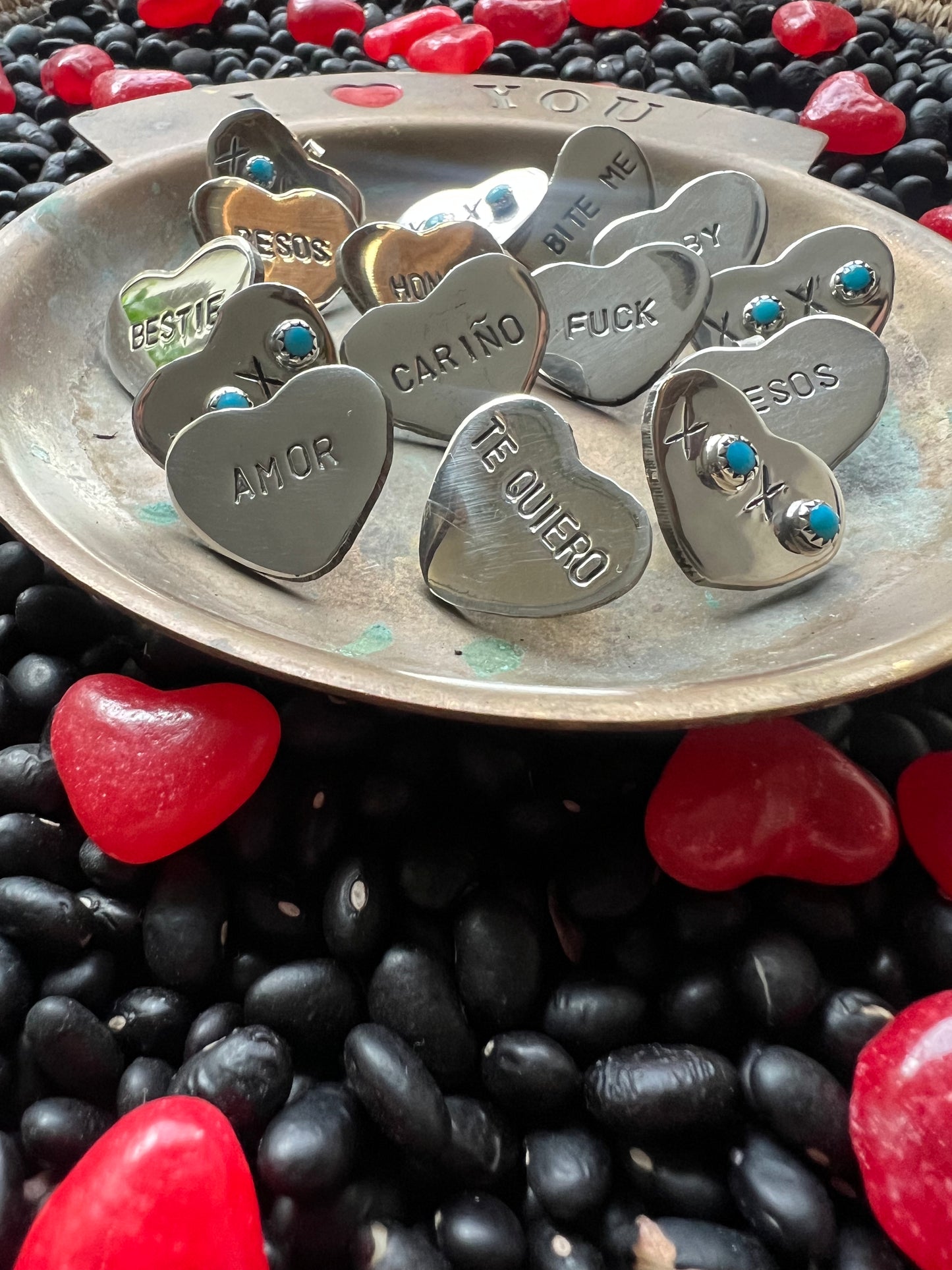 Conversation Heart Pendant or Hat Pin