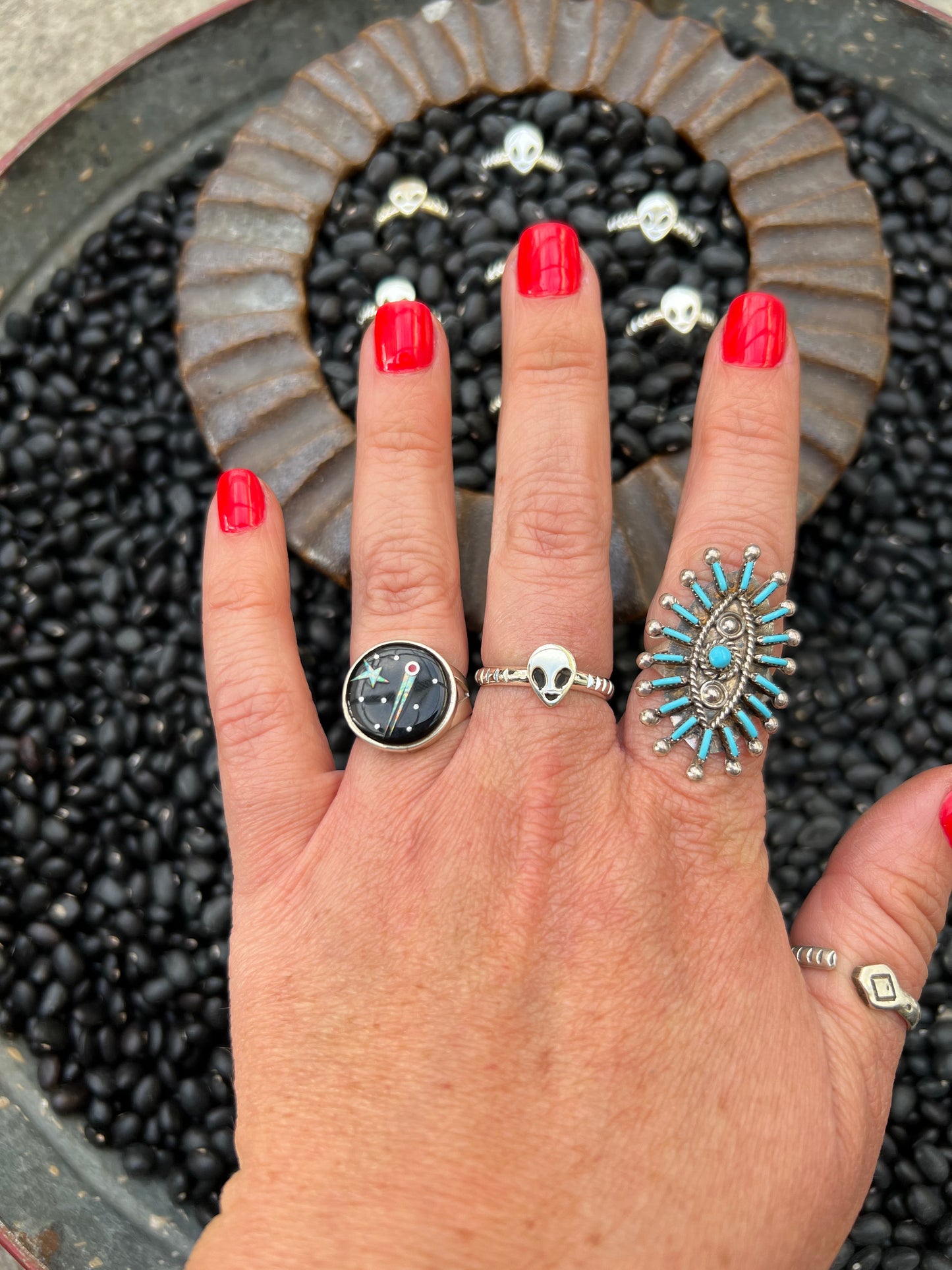 Alien Sterling Stacker Ring