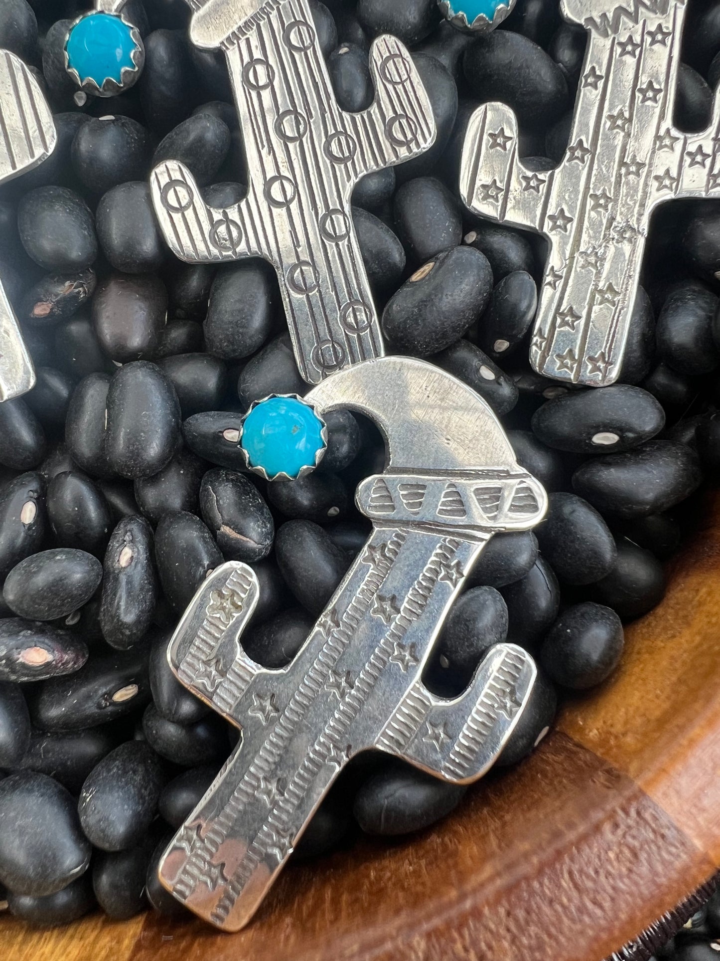 Turquoise Cactus Christmas Pendant