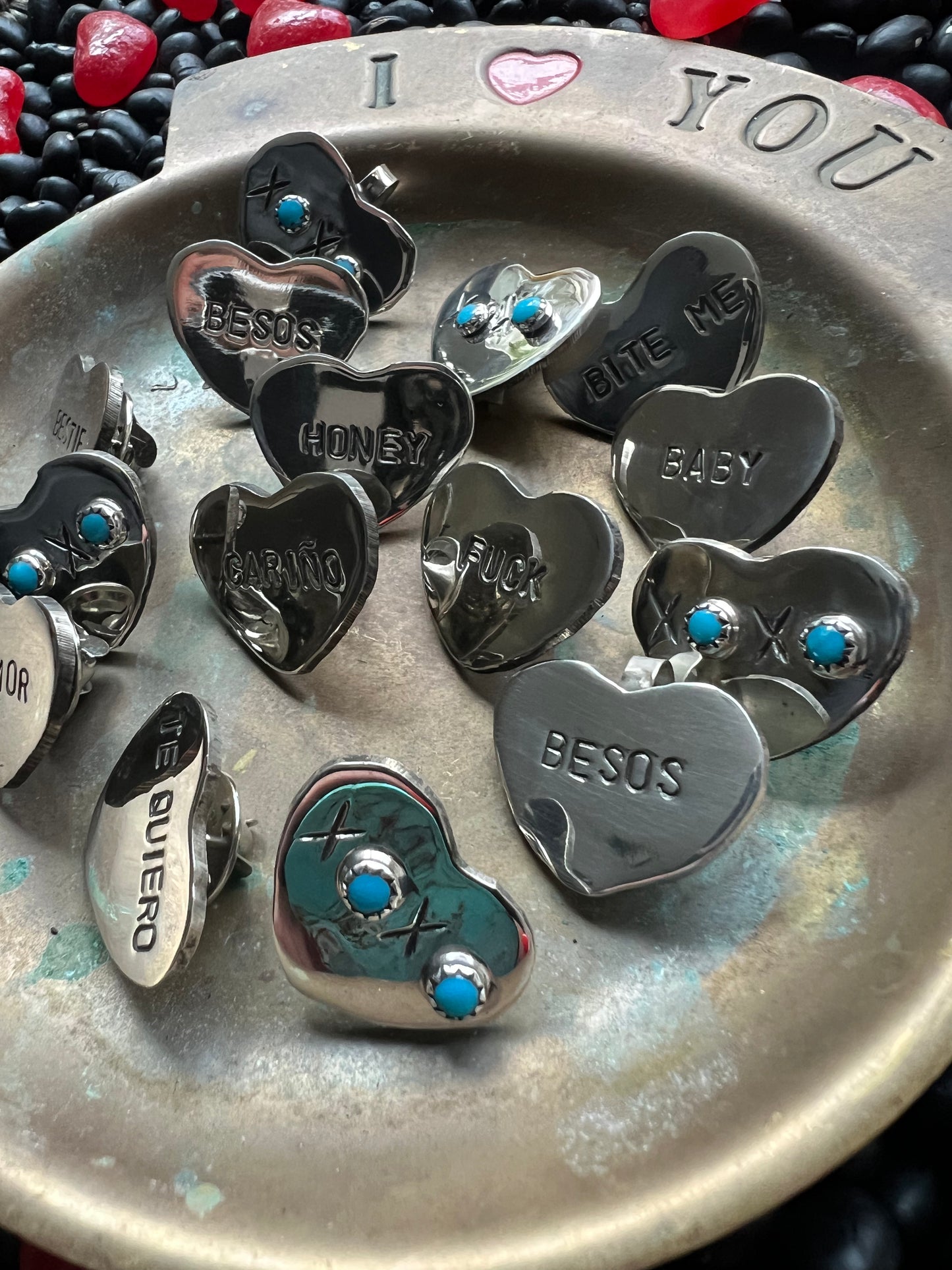 Conversation Heart Pendant or Hat Pin