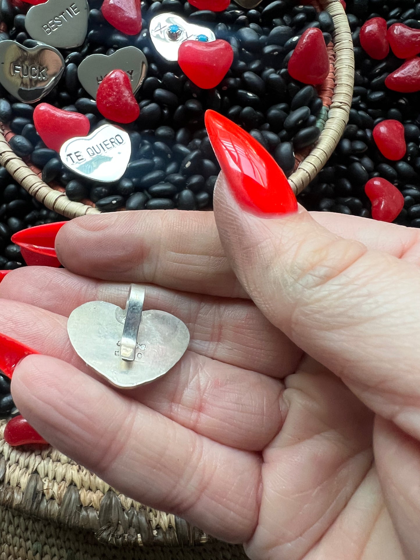 Conversation Heart Pendant or Hat Pin