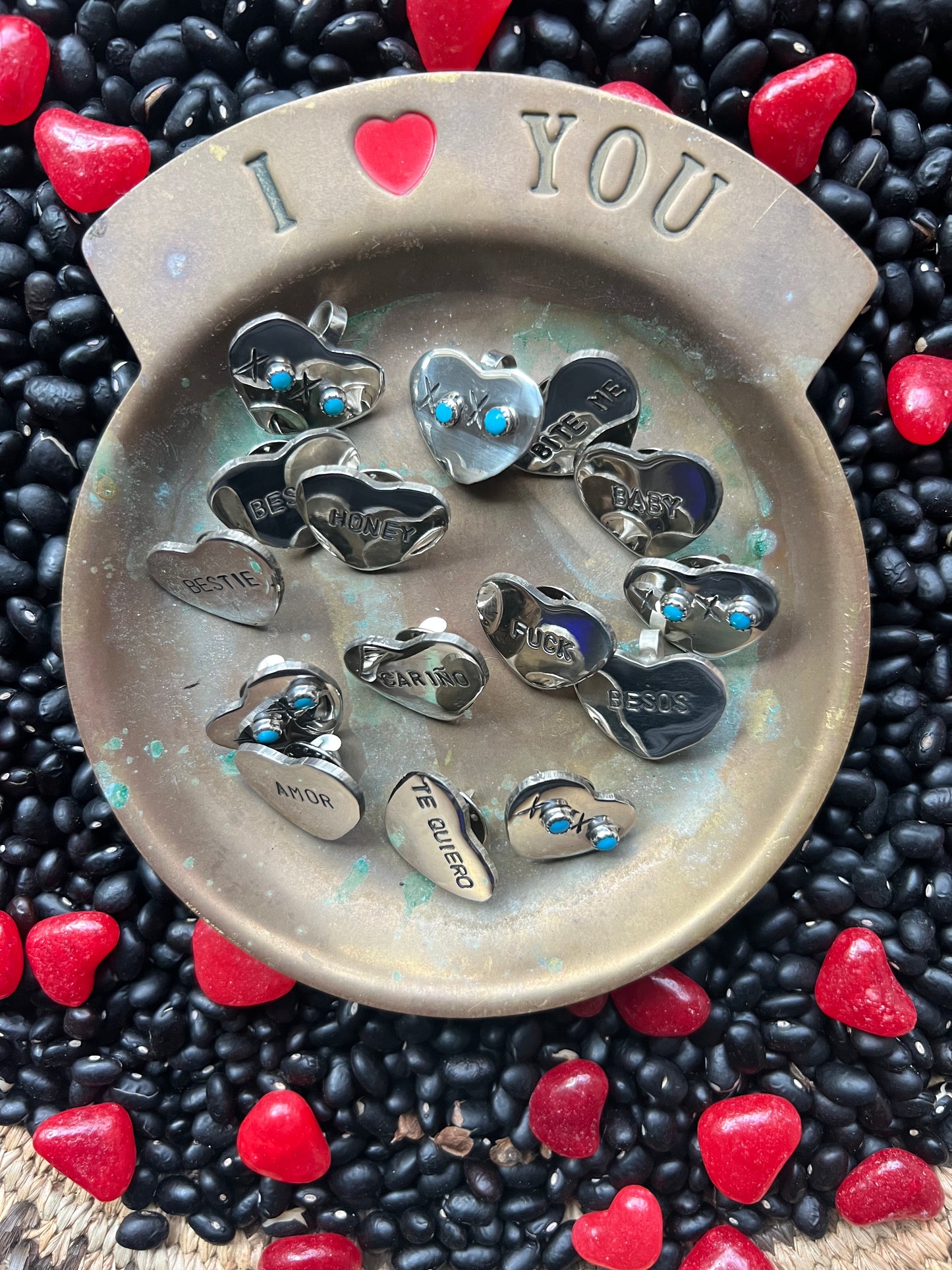 Conversation Heart Pendant or Hat Pin