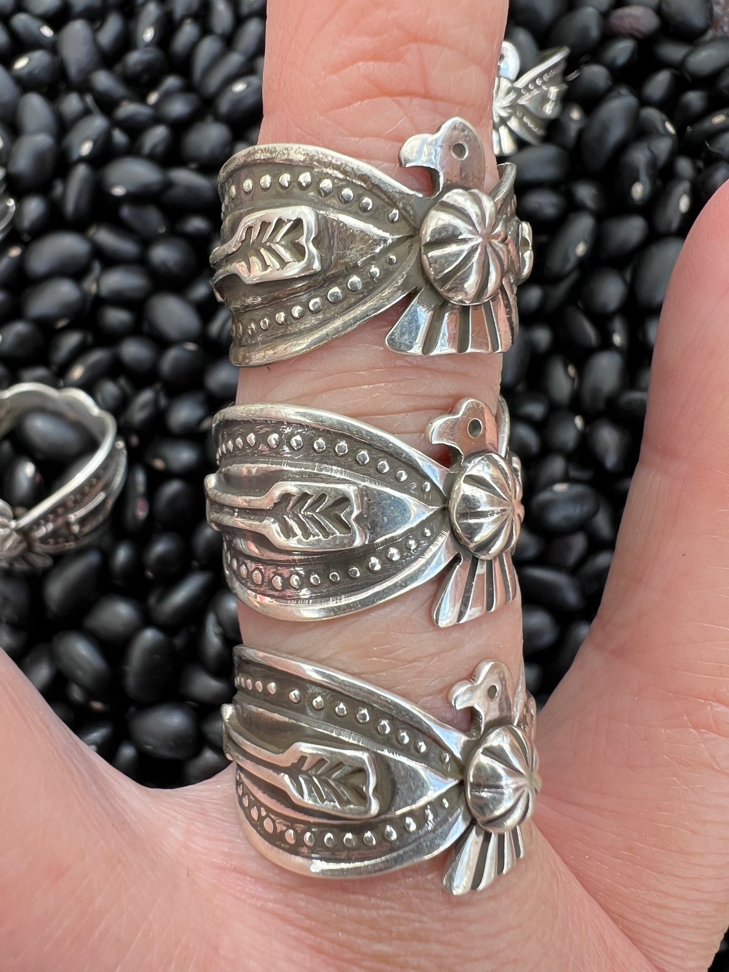 Hand Stamped Thunderbird Ring