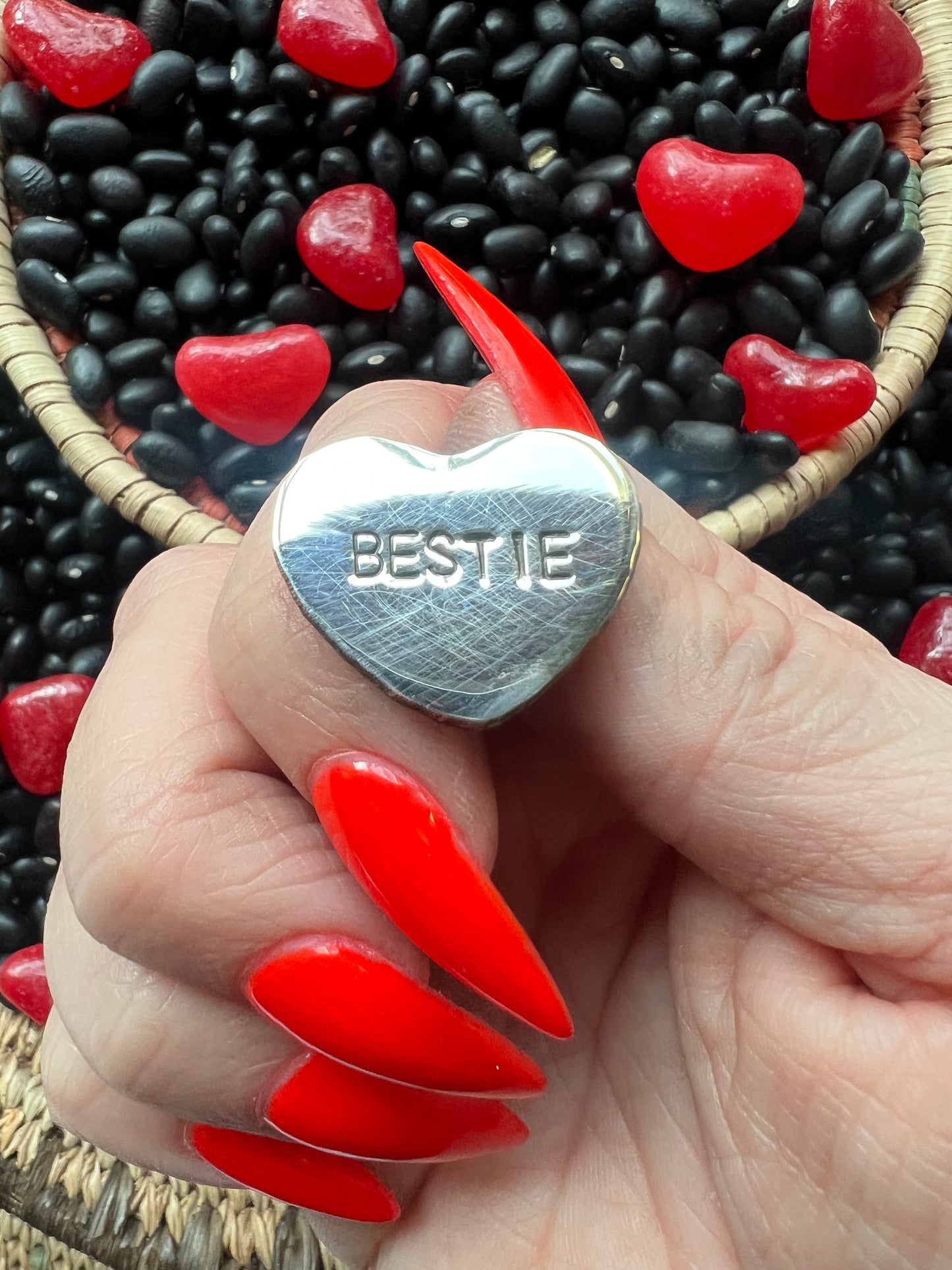 Conversation Heart Pendant or Hat Pin