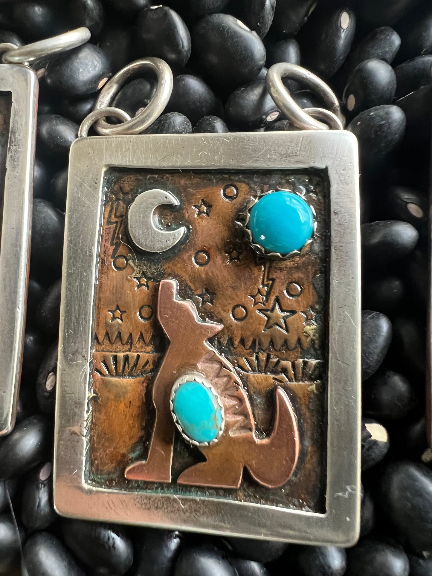 Hand Stamped Armadillo Cactus and Coyote Pendants