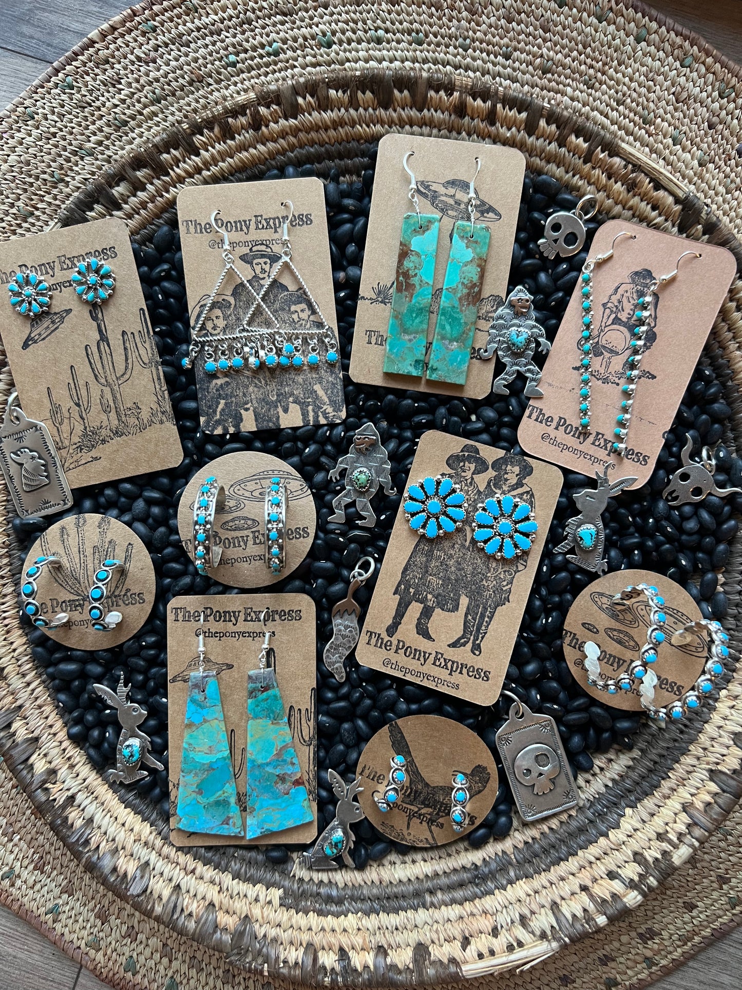Sleeping Beauty Turquoise cluster stud earrings