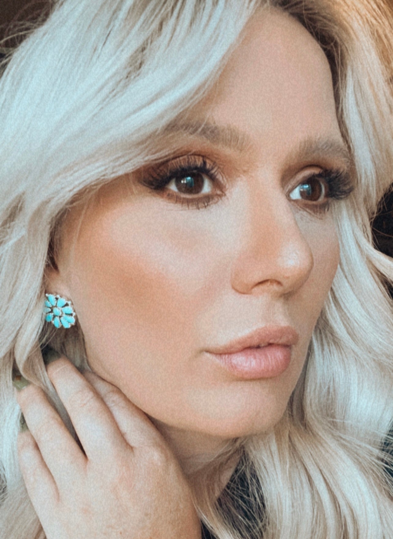 Sleeping Beauty Turquoise cluster stud earrings