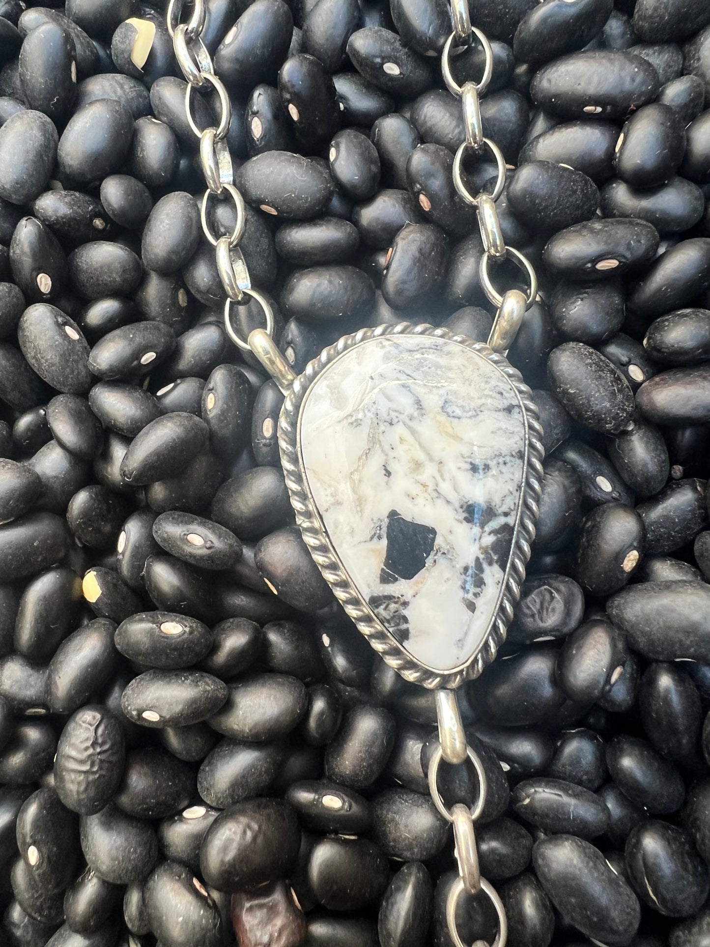 White Buffalo Lariat Necklace