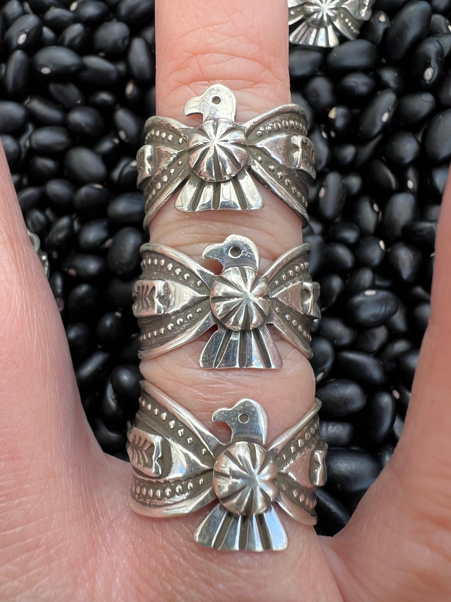Hand Stamped Thunderbird Ring