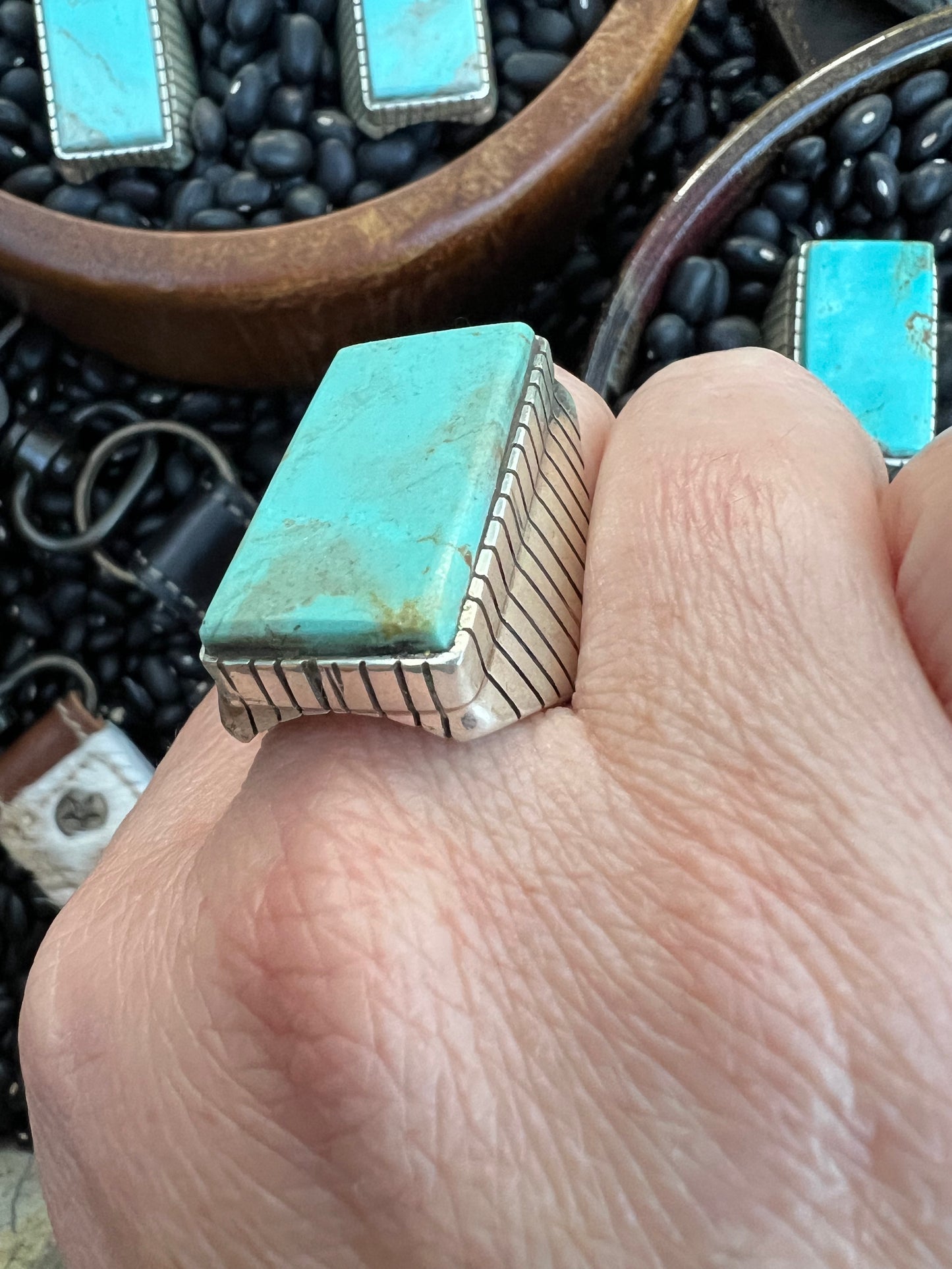 Large Men’s Turquoise Signet Ring