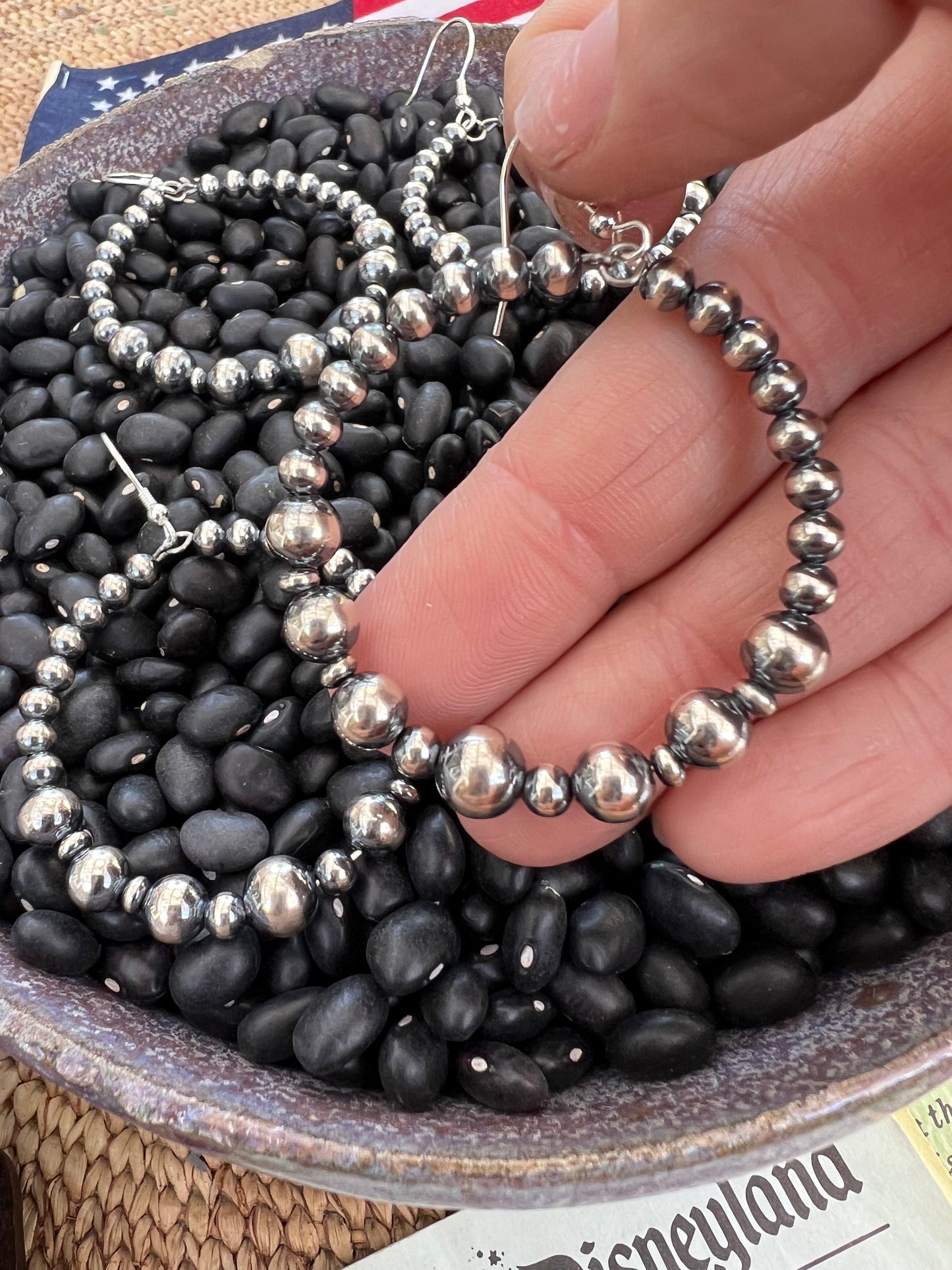 Sterling Silver pearl hoops 1.5”