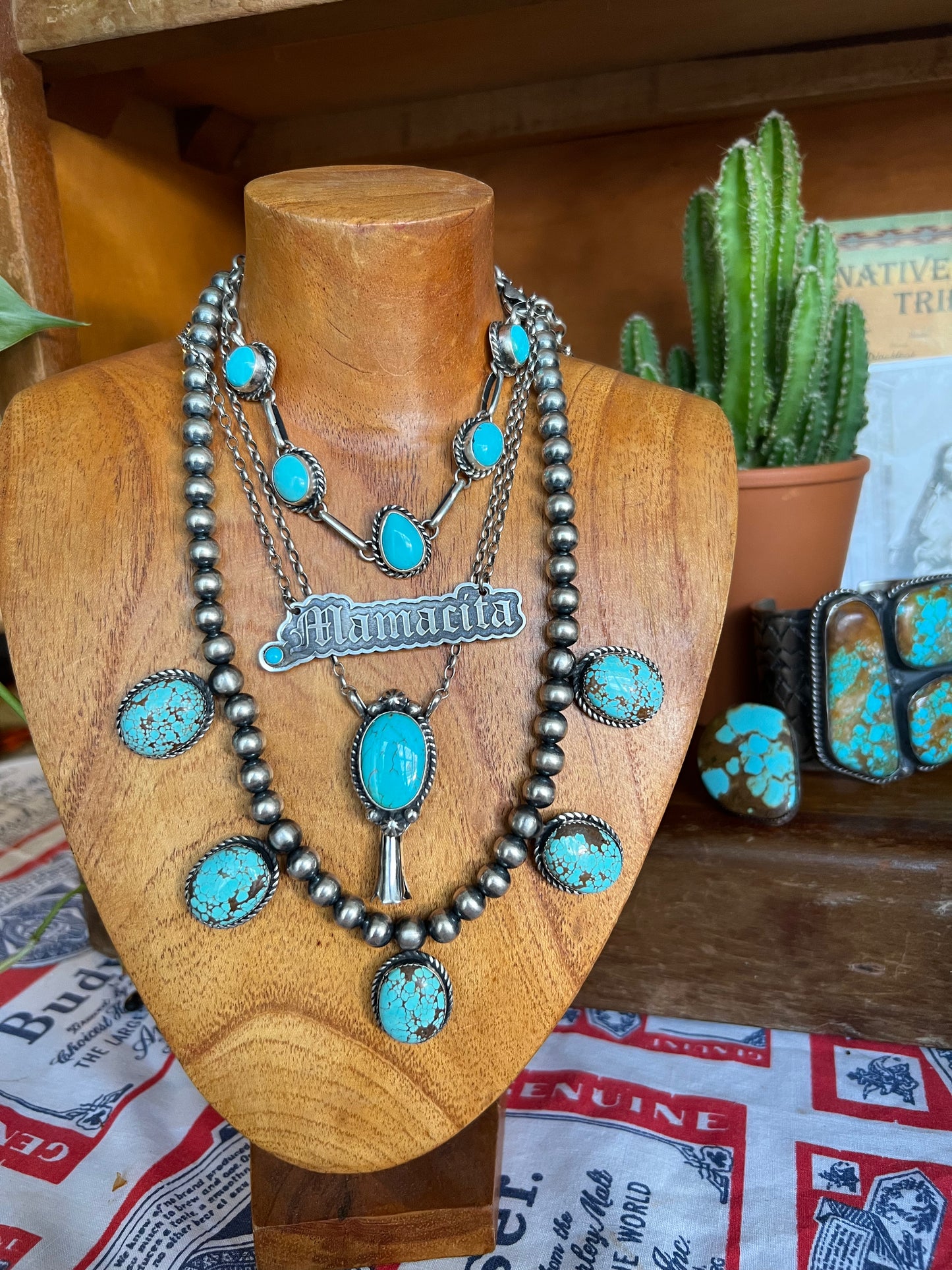 Turquoise 5 Stone Statement Necklace