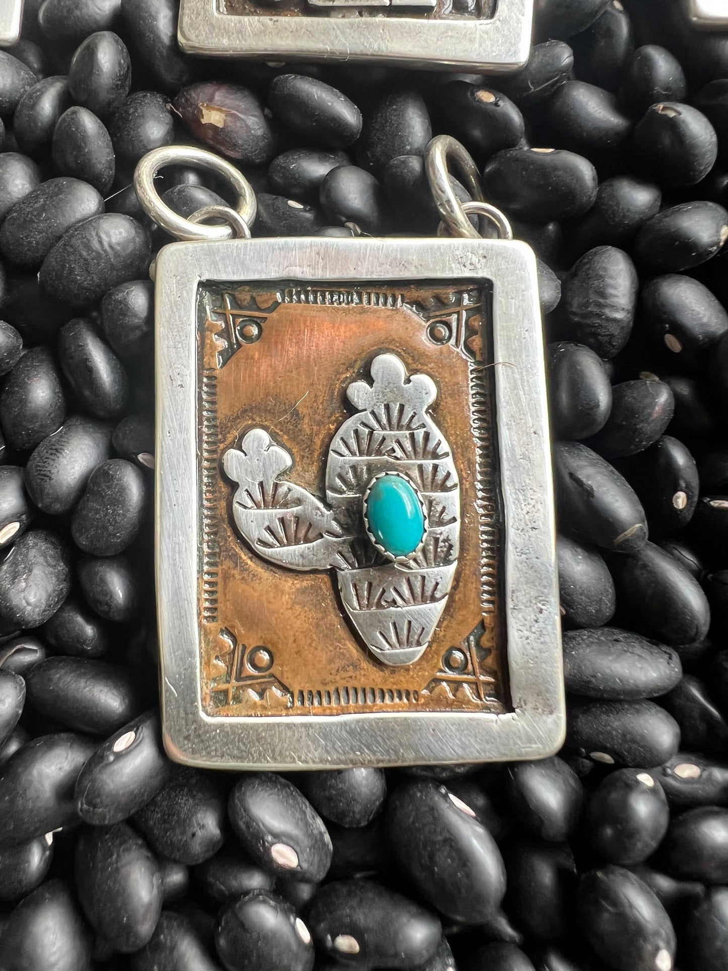 Hand Stamped Armadillo Cactus and Coyote Pendants