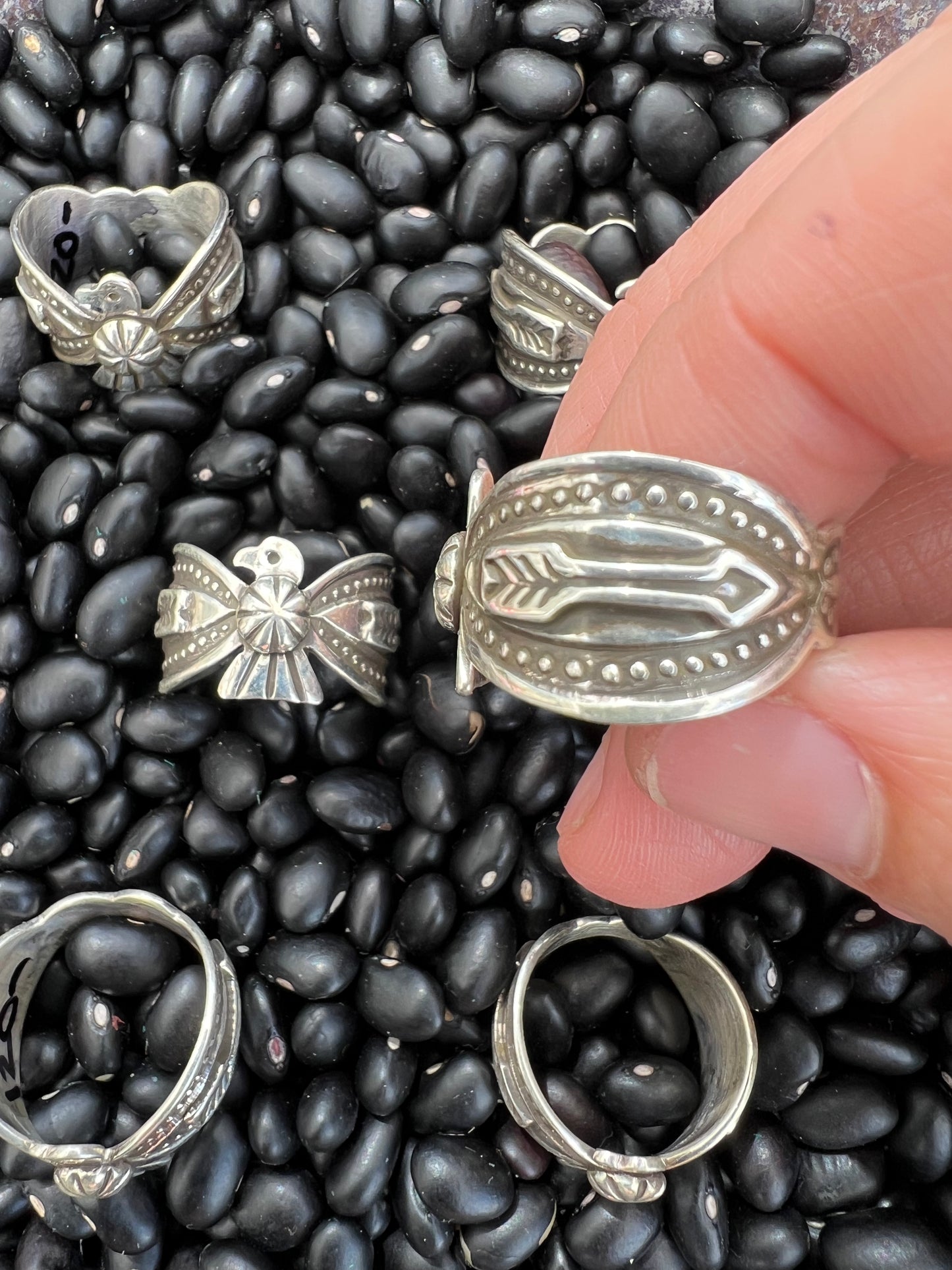 Hand Stamped Thunderbird Ring
