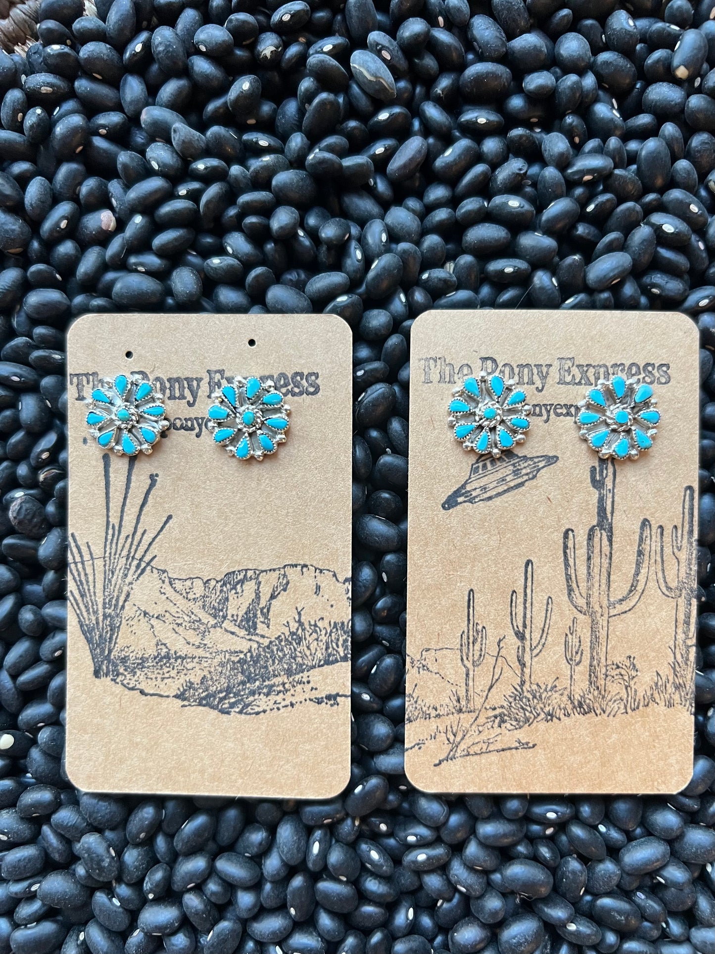Sleeping Beauty Turquoise cluster stud earrings