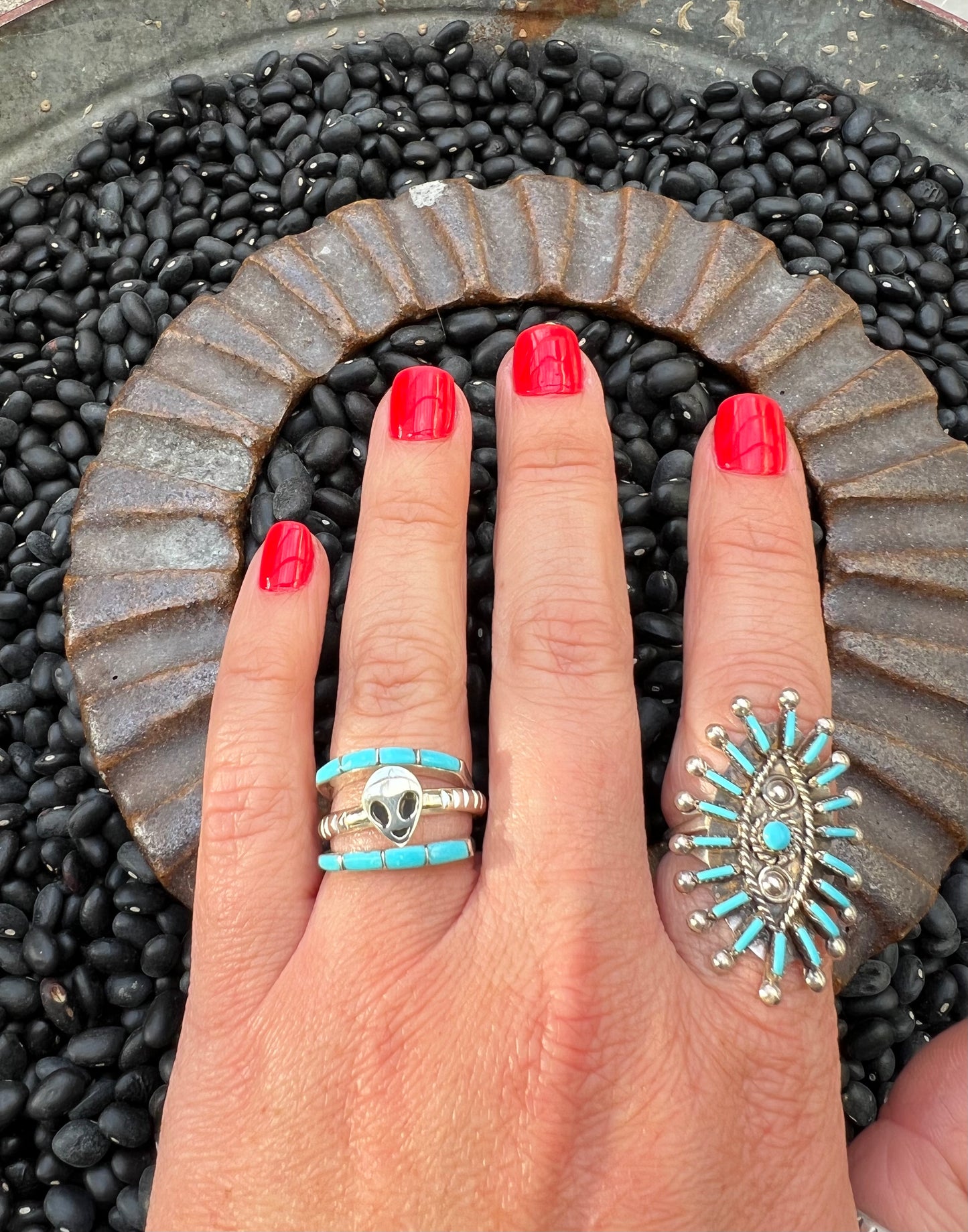 Alien Sterling Stacker Ring