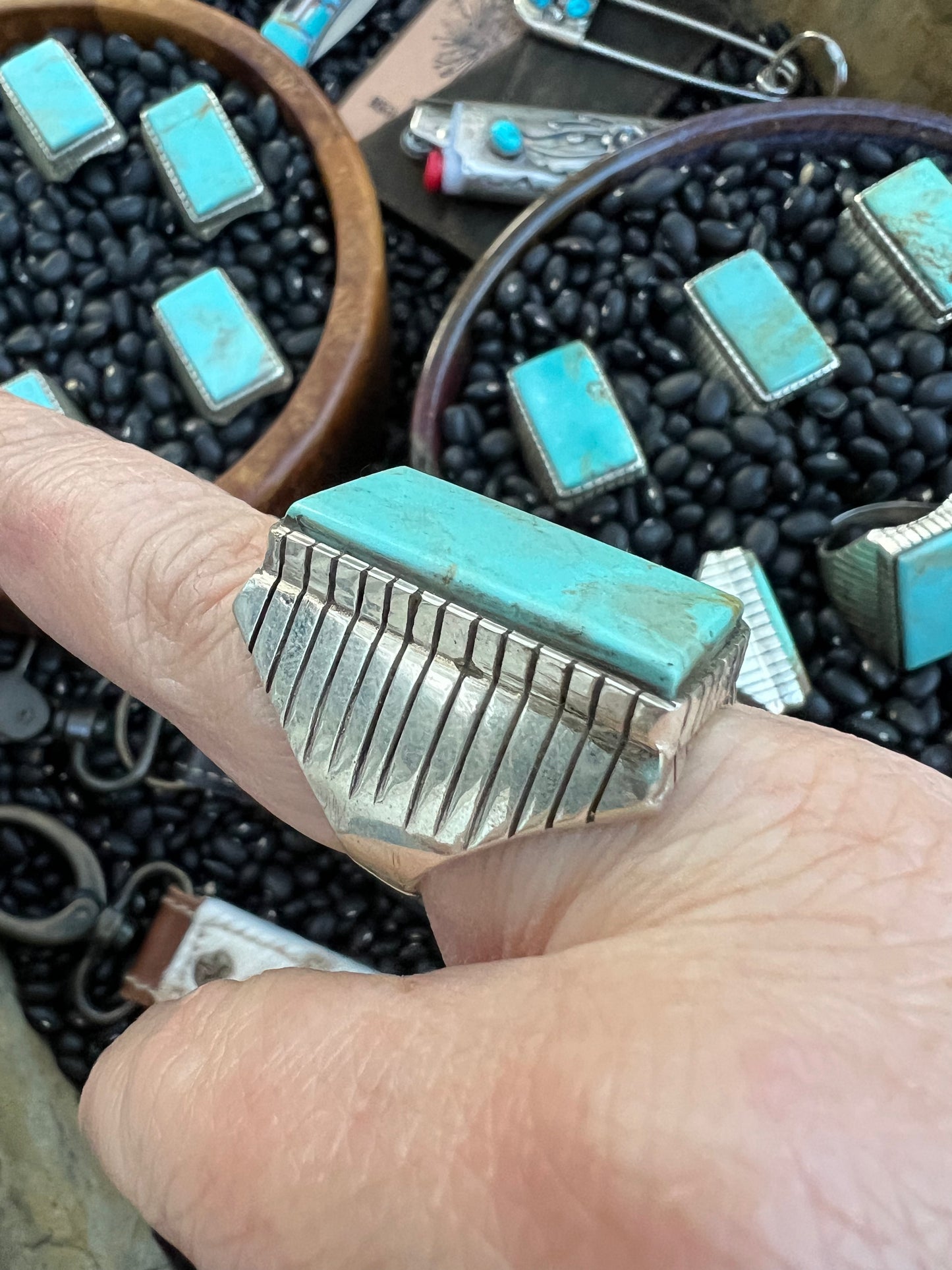 Large Men’s Turquoise Signet Ring