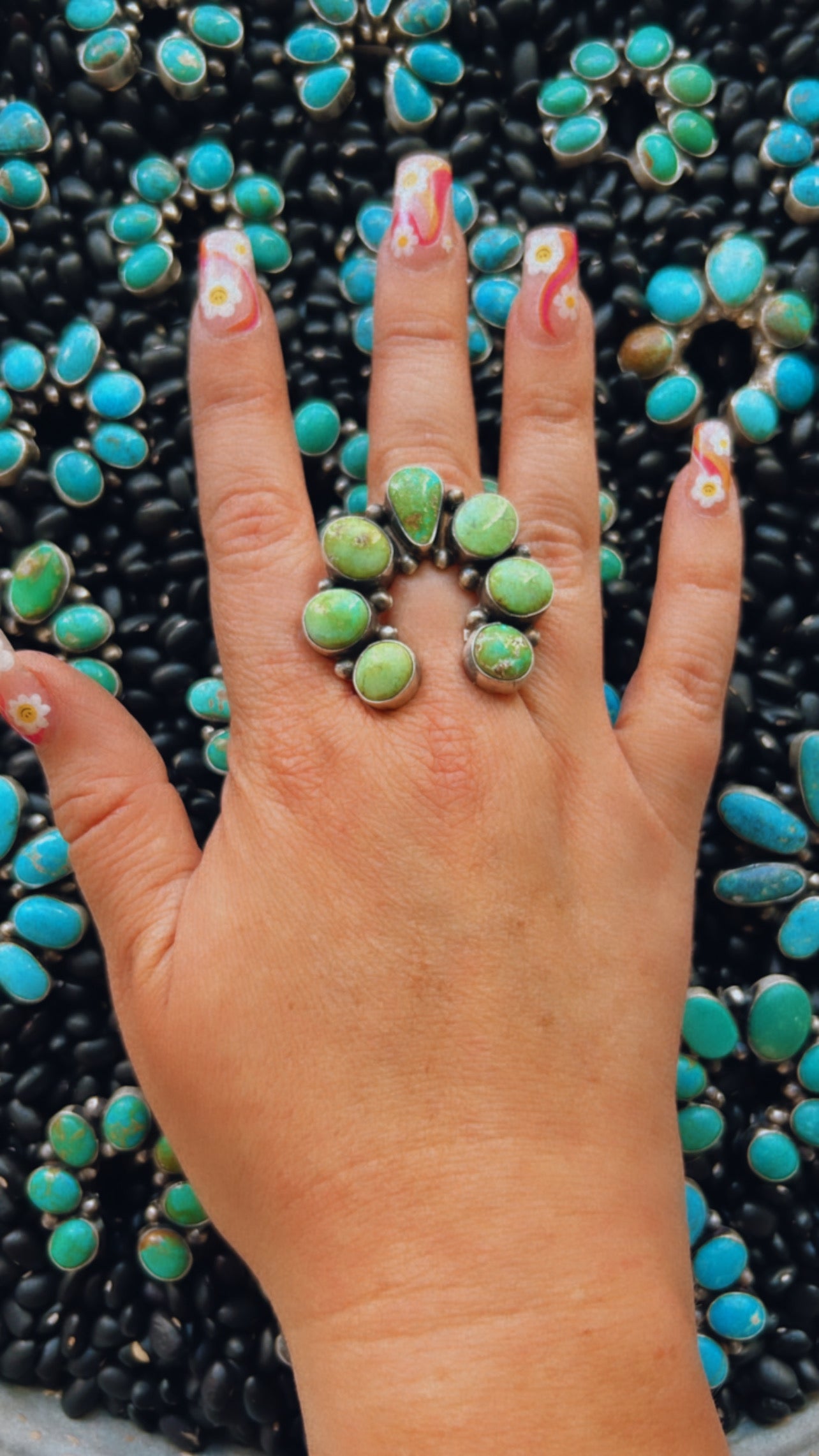 7 stone Turquoise Naja Ring size 9’s