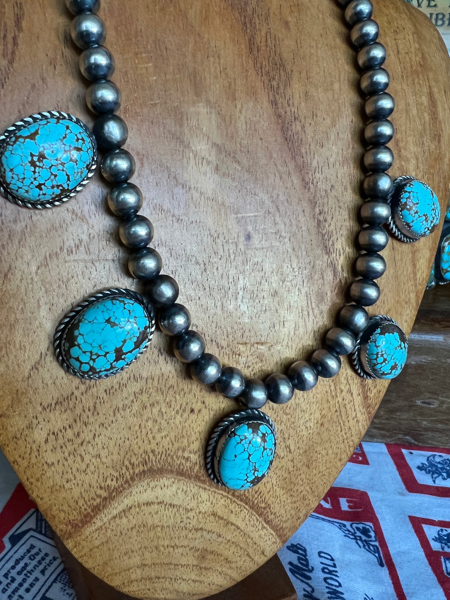 Turquoise 5 Stone Statement Necklace