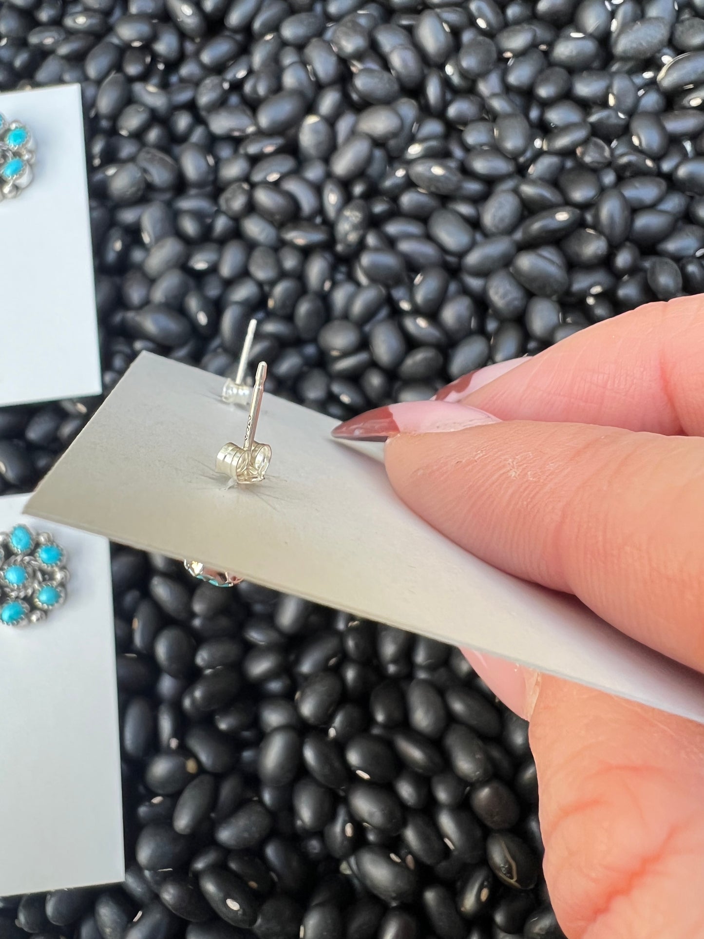 Genuine Turquoise Cluster Earrings