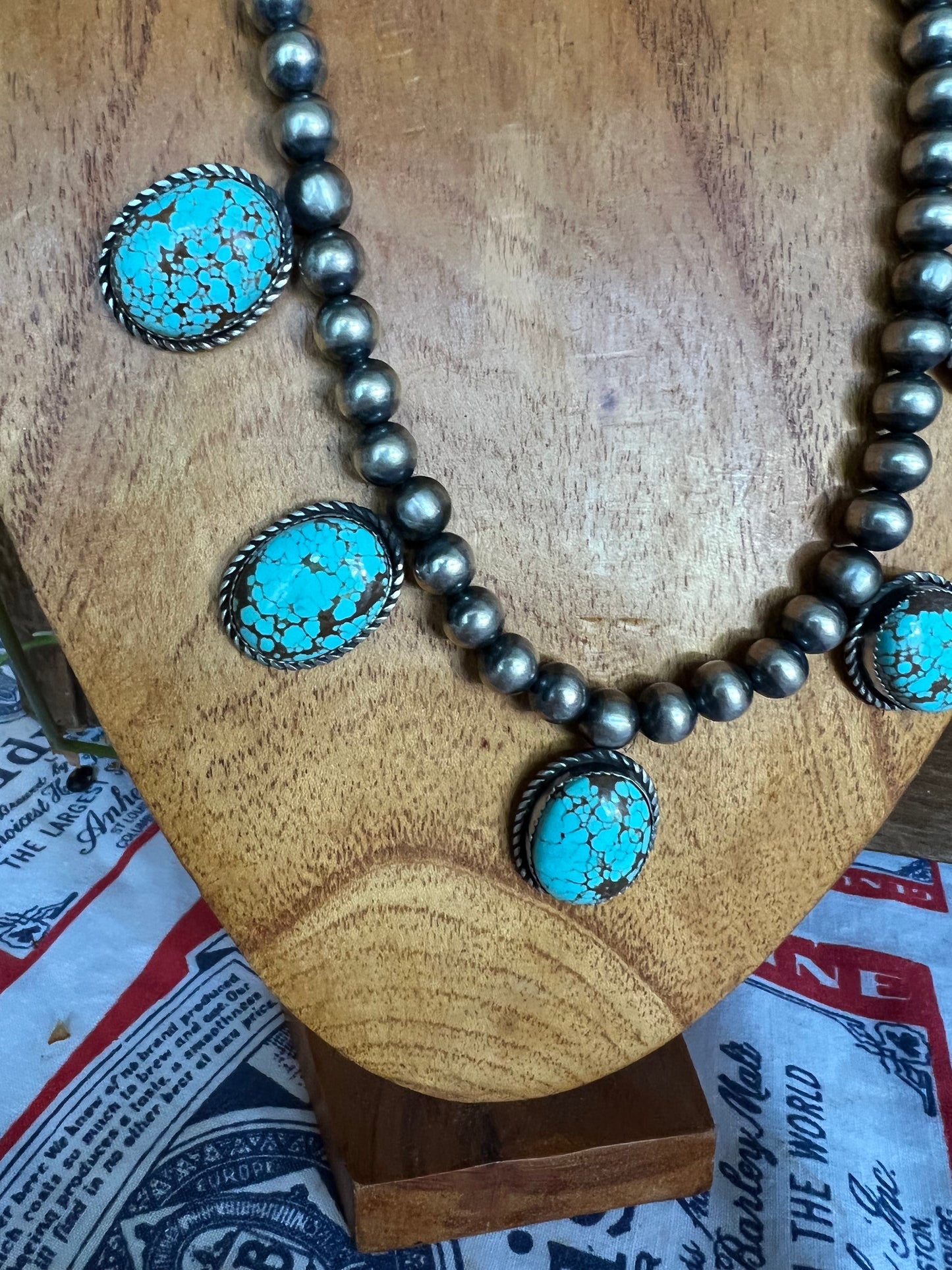 Turquoise 5 Stone Statement Necklace