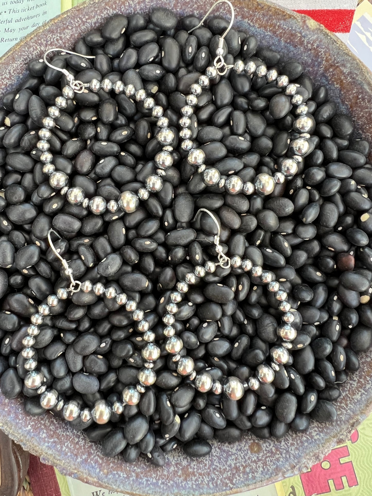 Sterling Silver pearl hoops 1.5”